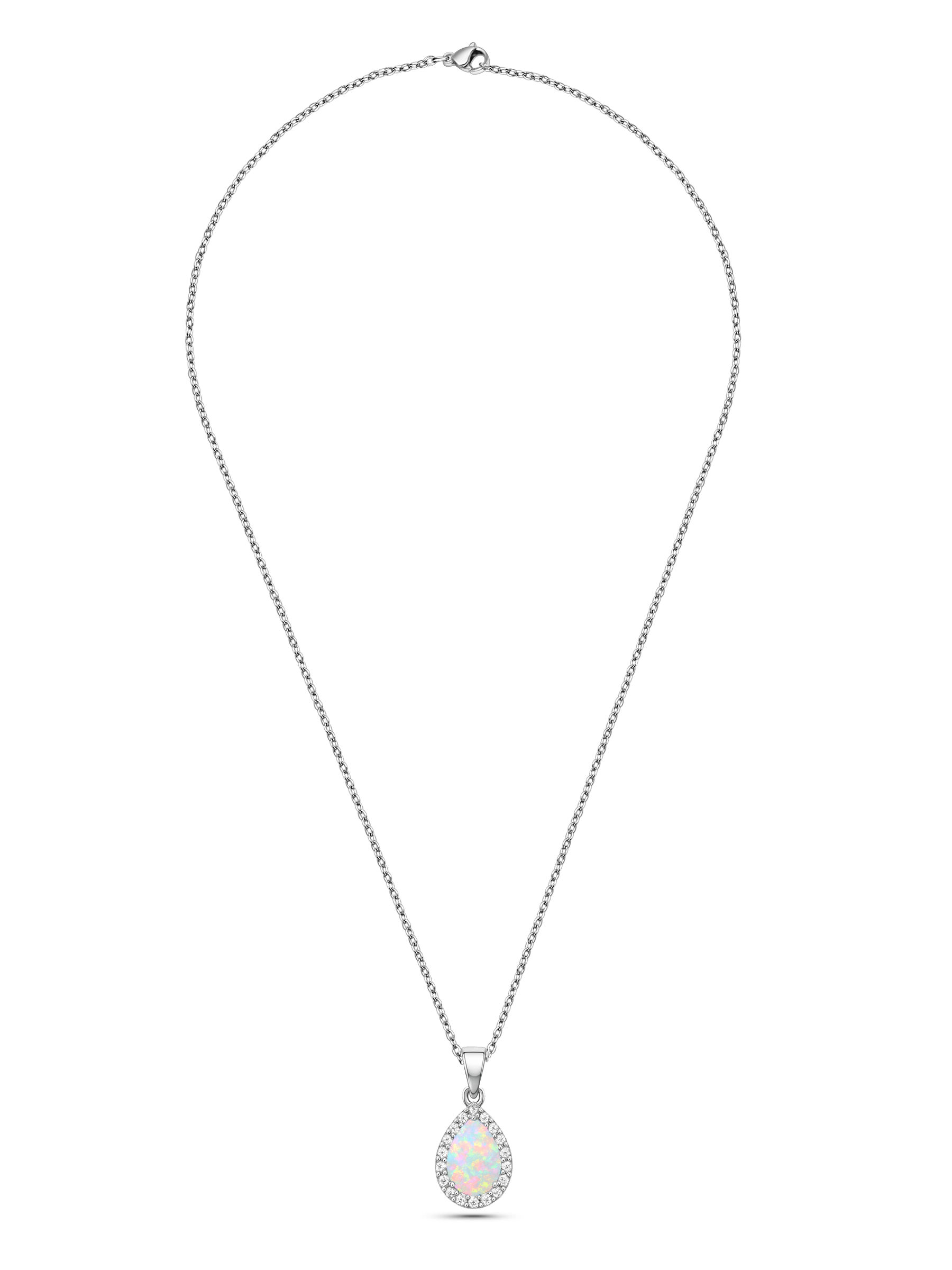 White Opal Pendant Necklace