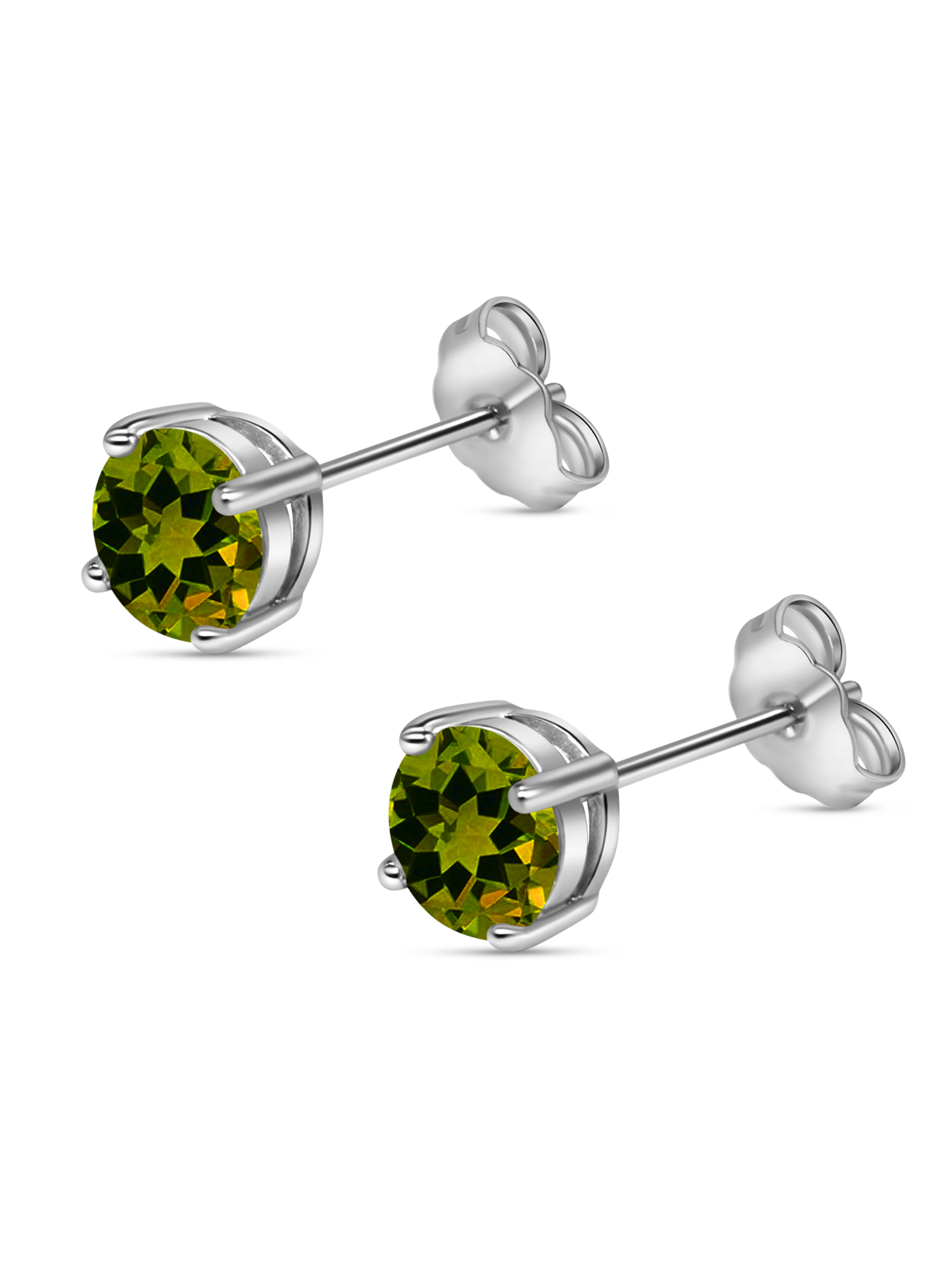 Peridot Green Stud Earrings 925 Sterling Silver