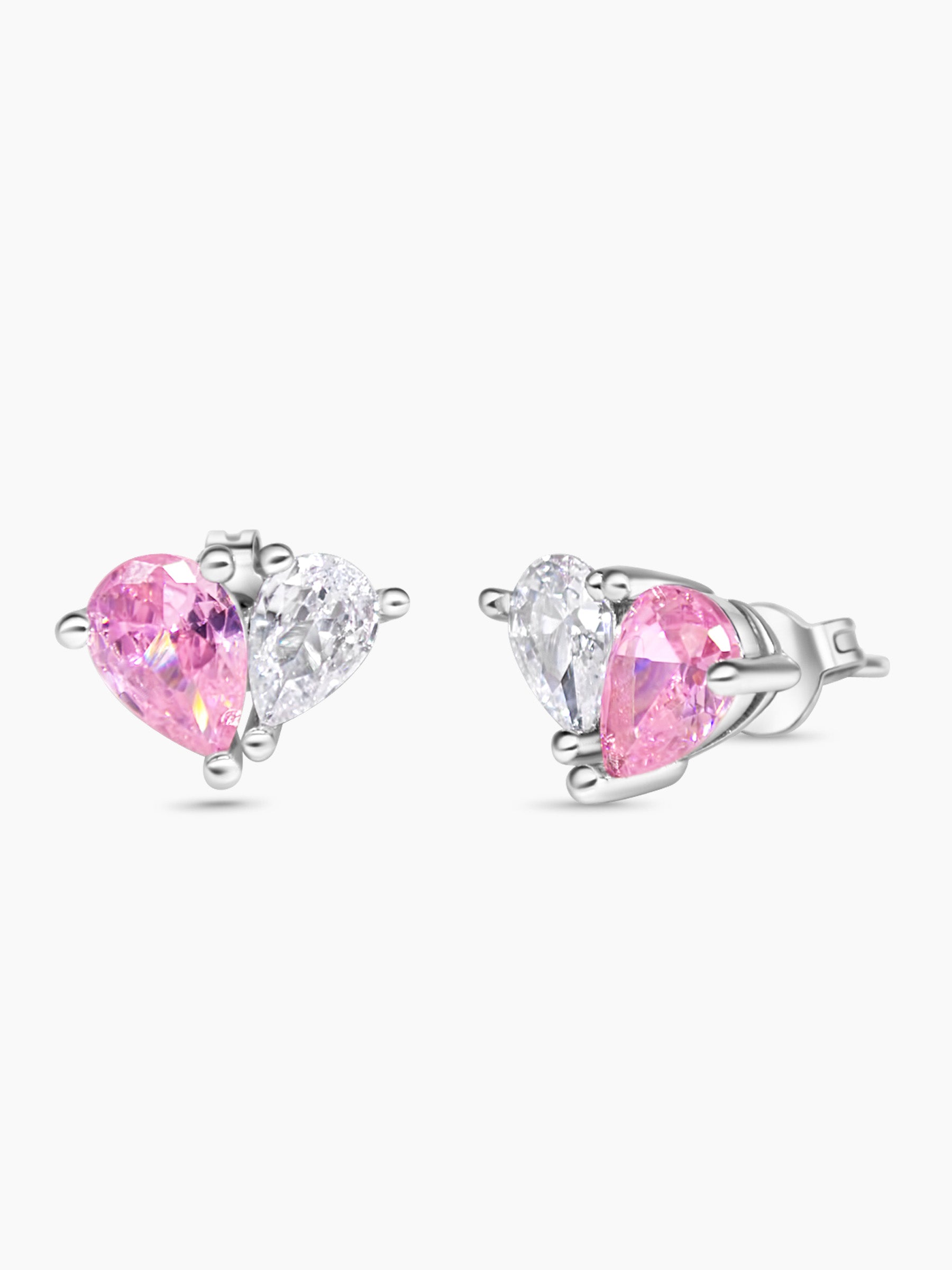 Pink Sapphire Love Heart Earrings