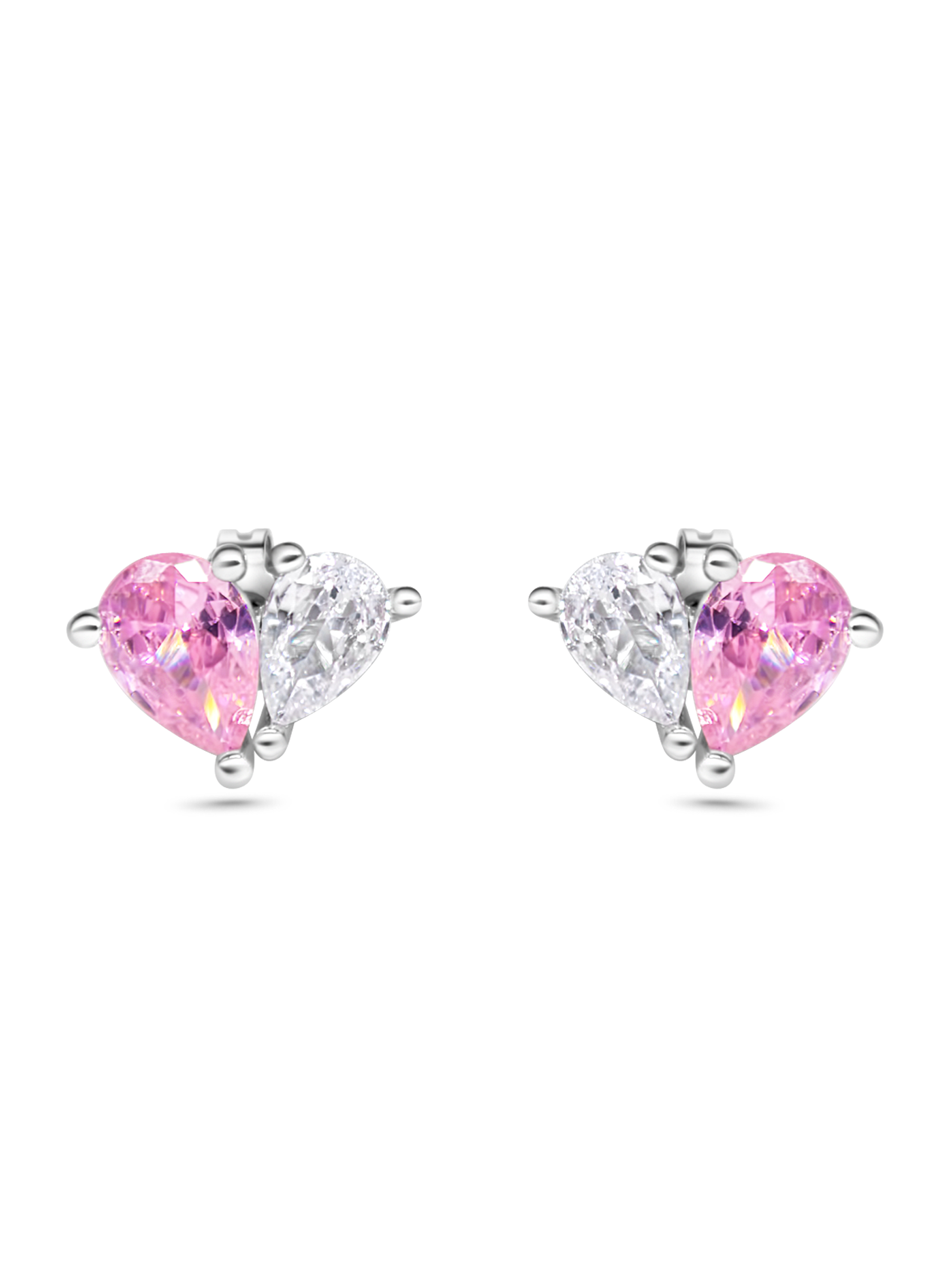 Pink Sapphire Love Heart Earrings
