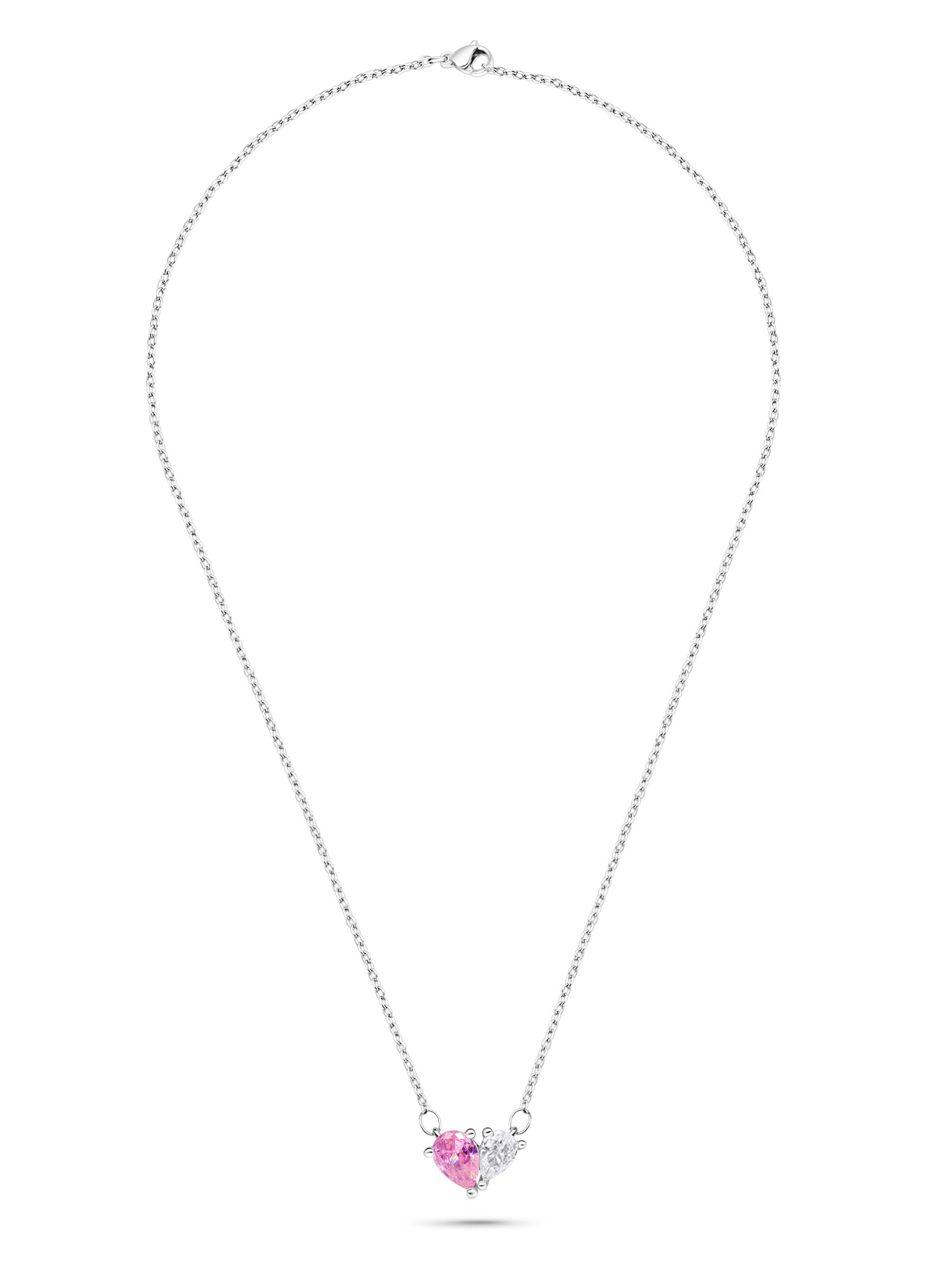 Pink Sapphire Love Heart Necklace for Women