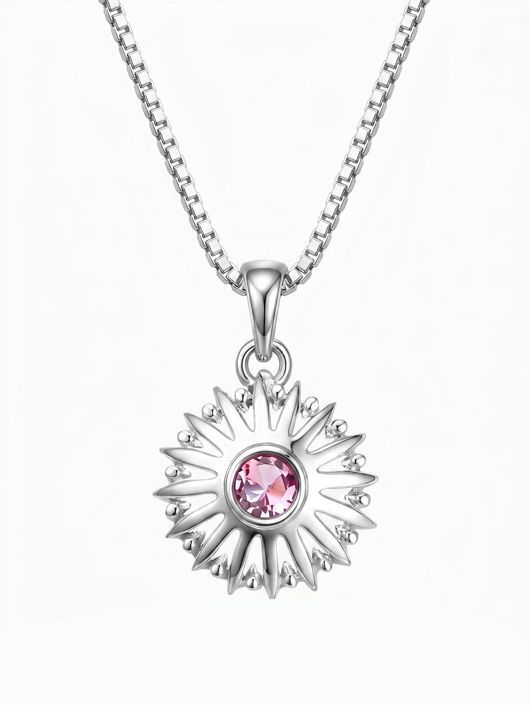 1.25ct Pink Diamond Moissanite Pendant Necklace