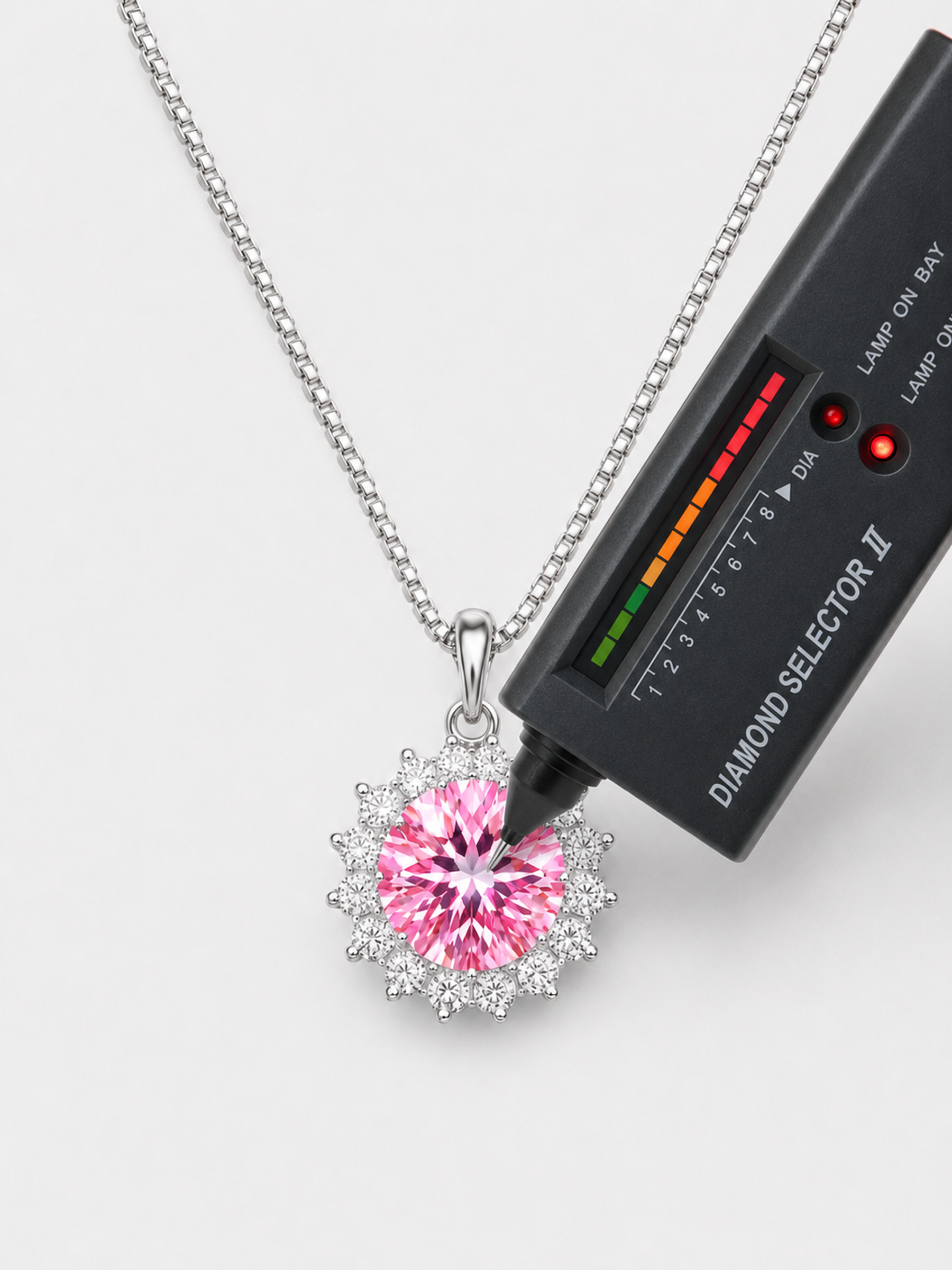 1.25ct Pink Moissanite Diamond Pendant Necklace