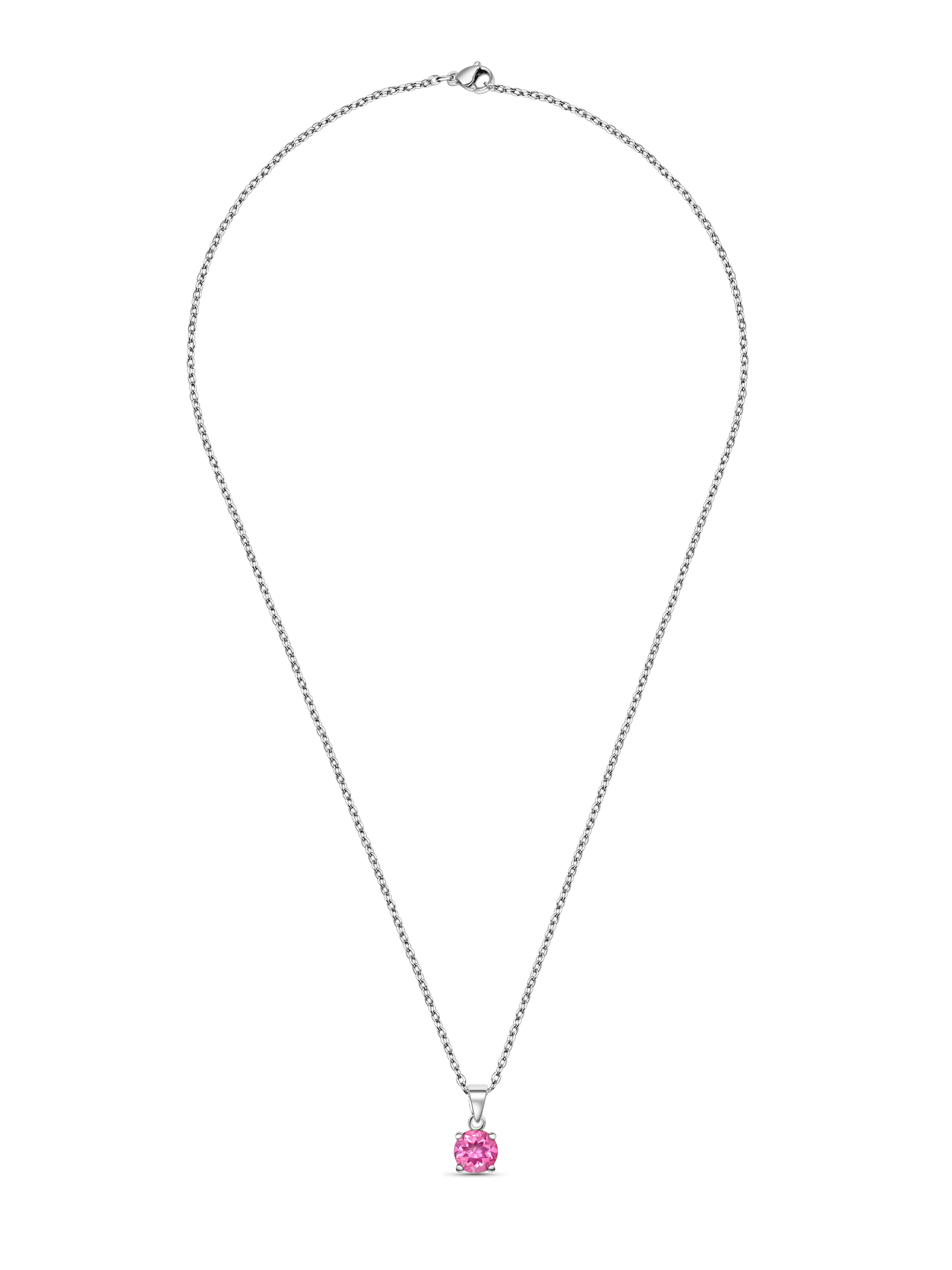 1.25ct Lab Grown Pink Sapphire Pendant Necklace