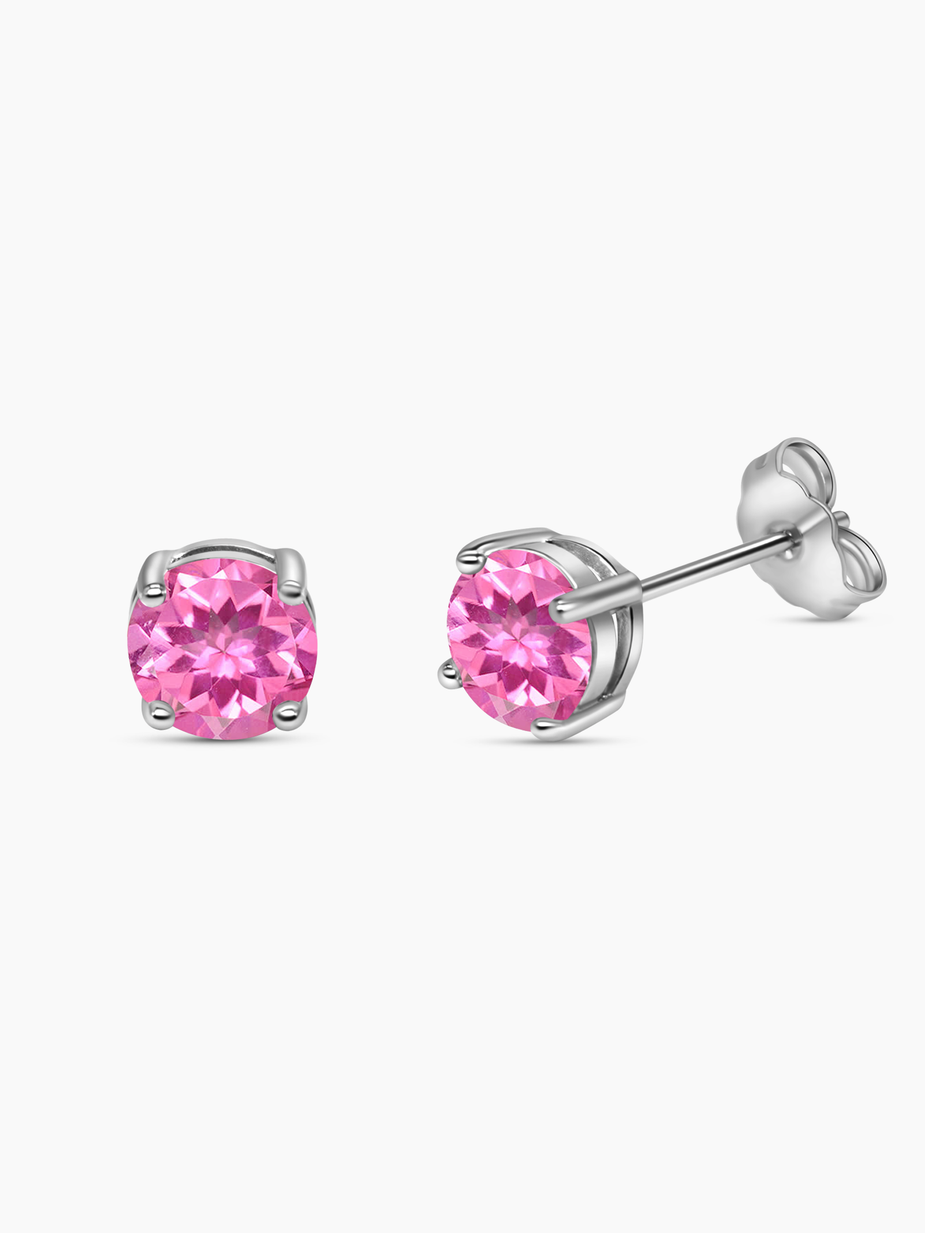 Pink Sapphire Stud Earrings