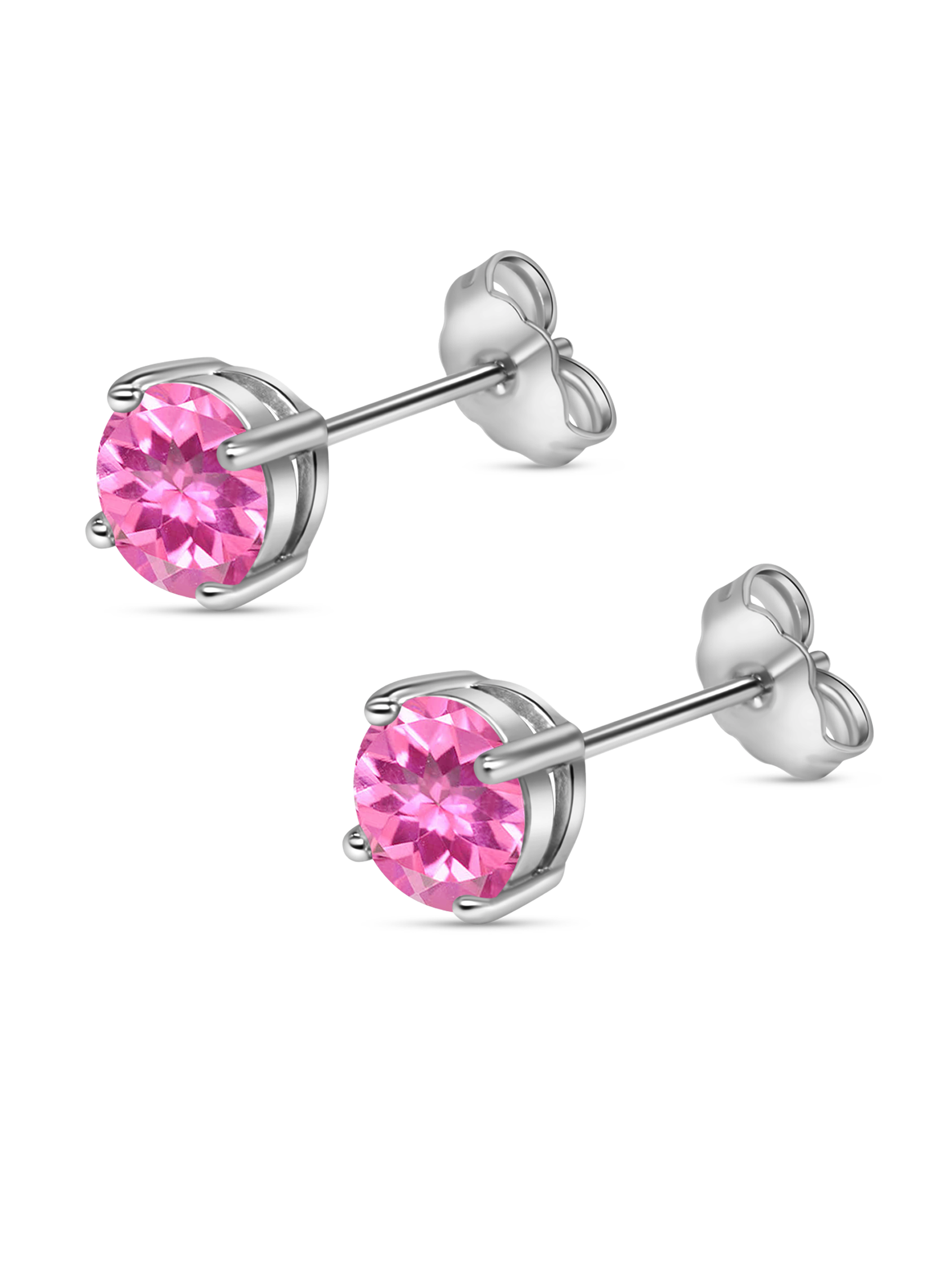 Pink Sapphire Stud Earrings