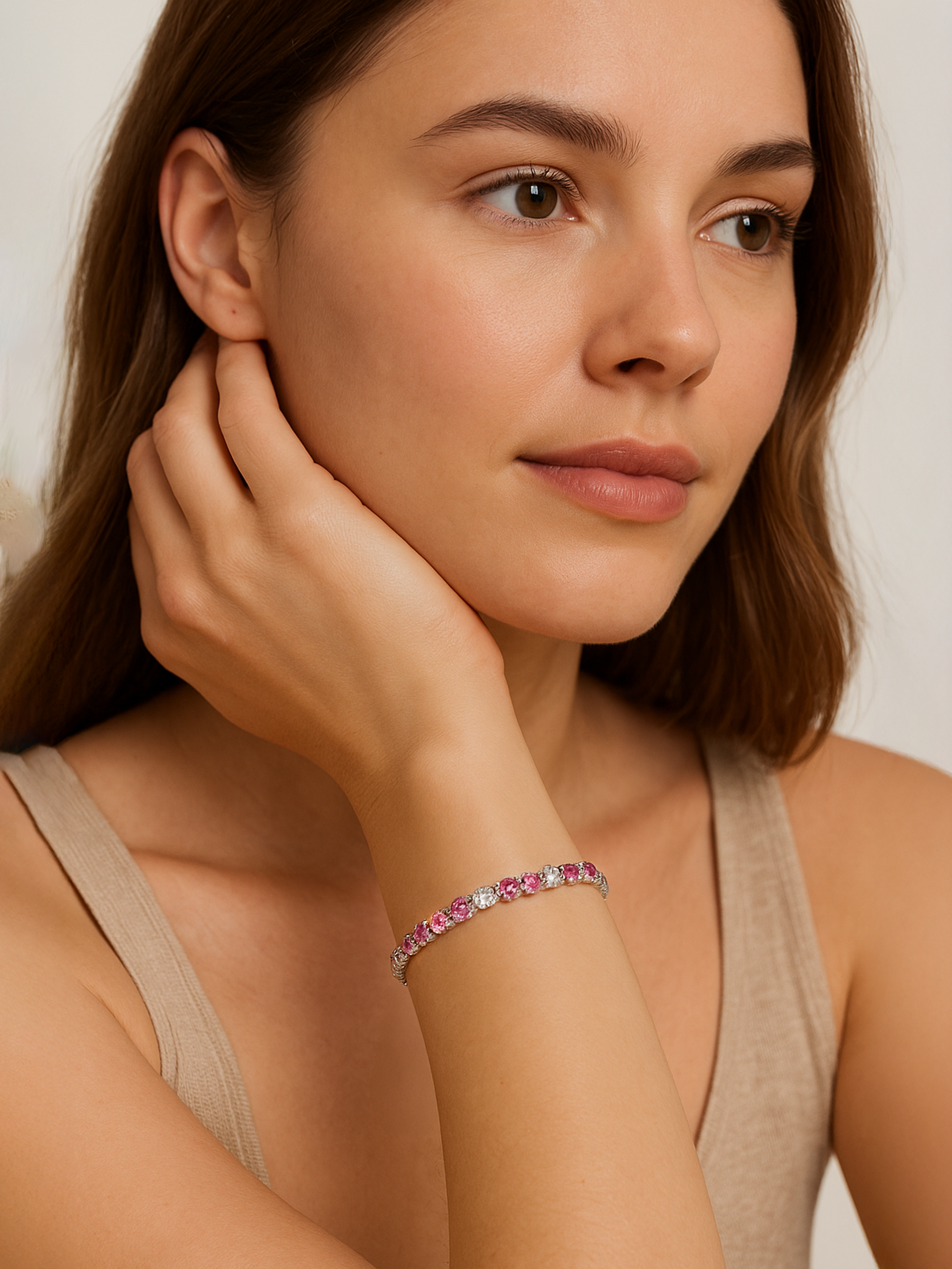 Pink Tennis Bracelet By Olivia Paris