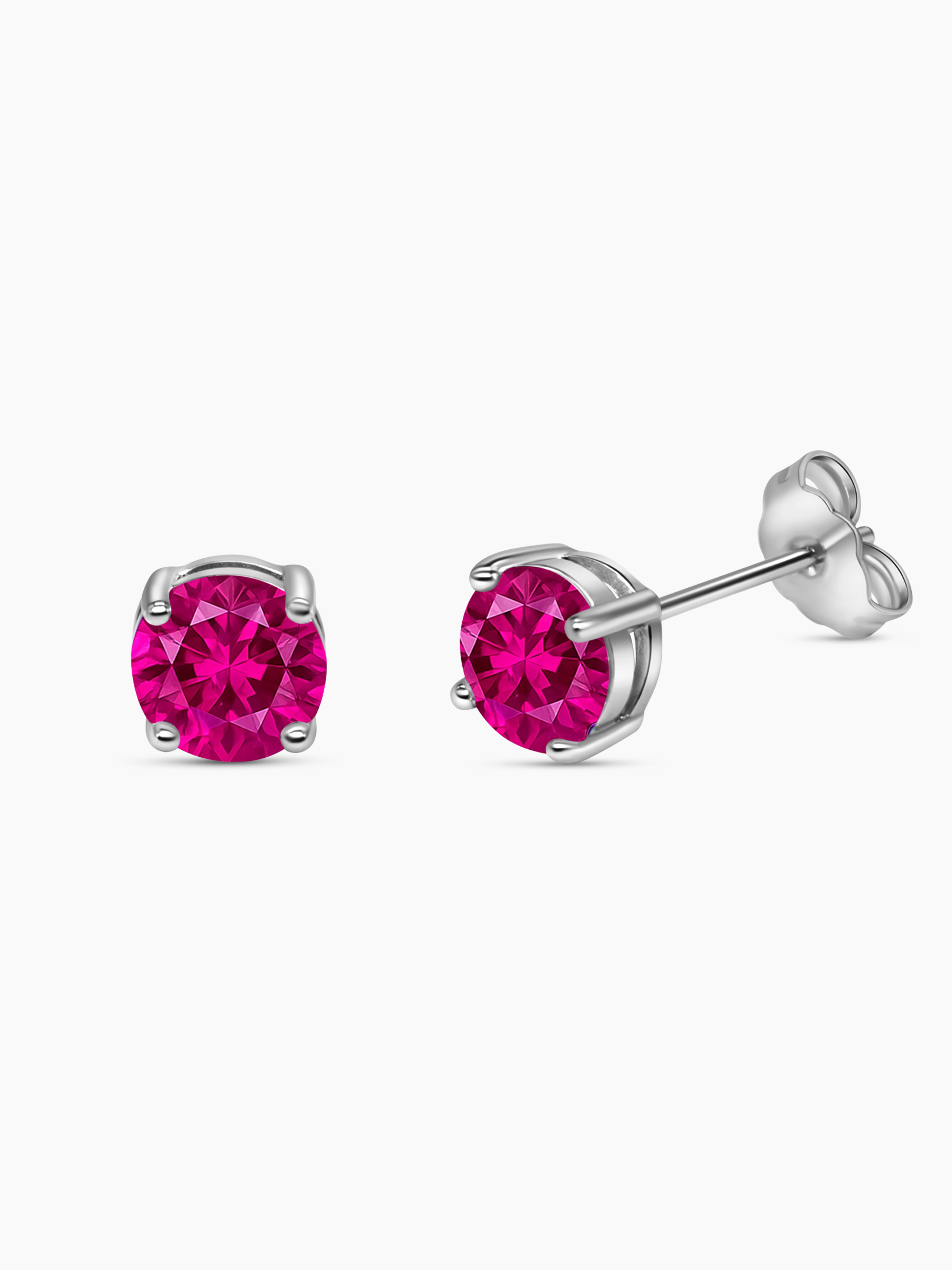 Pink Tourmaline Stud Earrings 925 Sterling Silver