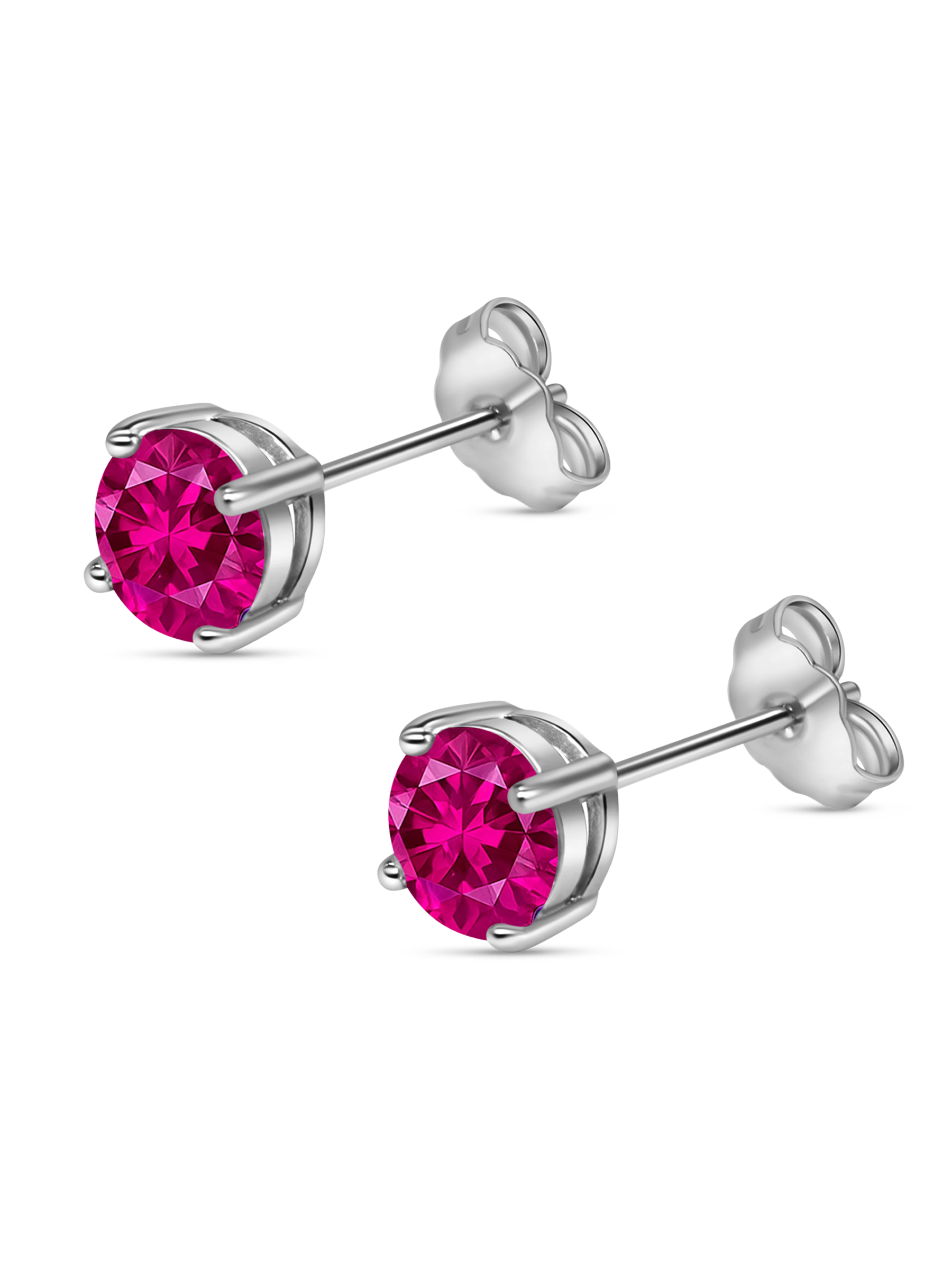Pink Tourmaline Stud Earrings 925 Sterling Silver