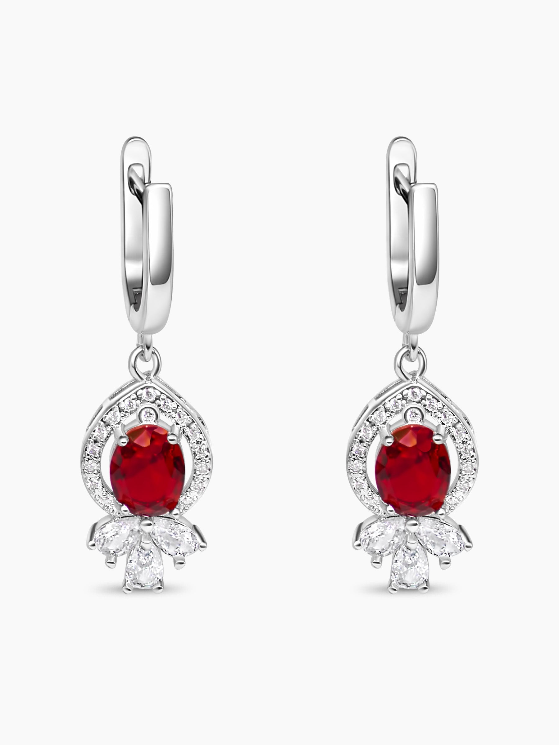 Red Ruby Drop Earrings