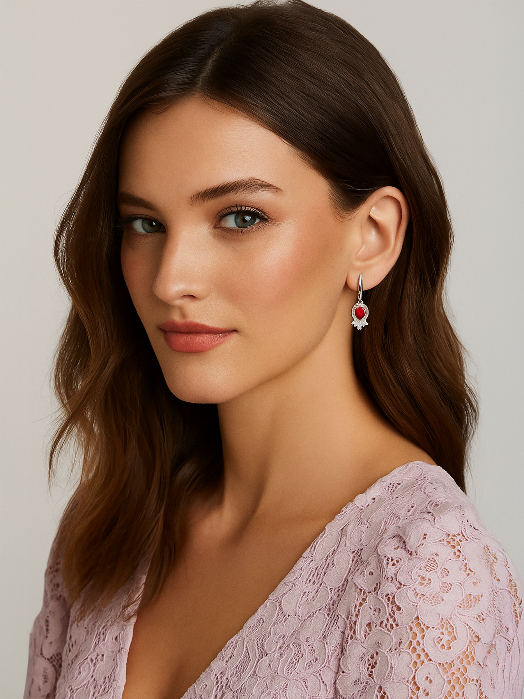 Red Ruby Drop Earrings