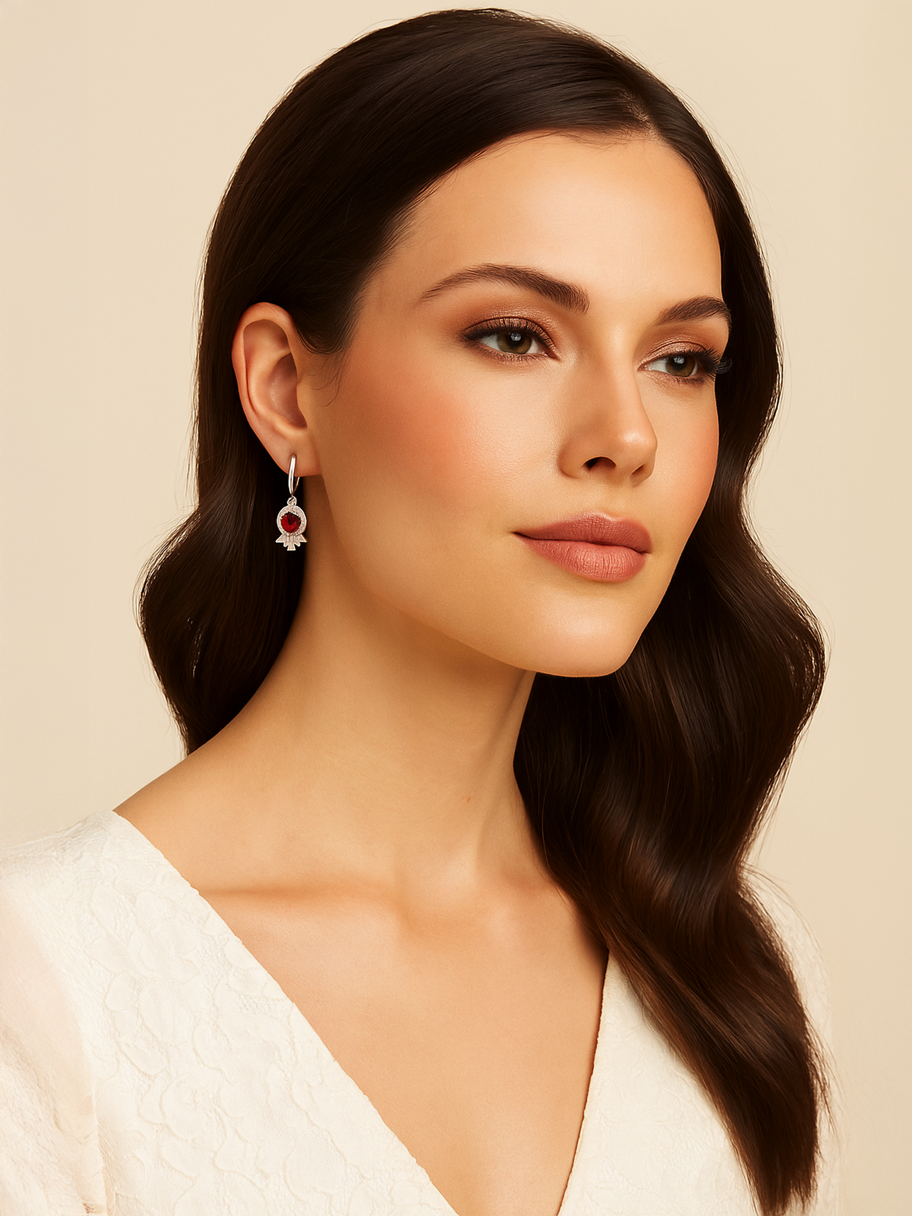 Red Ruby Drop Earrings