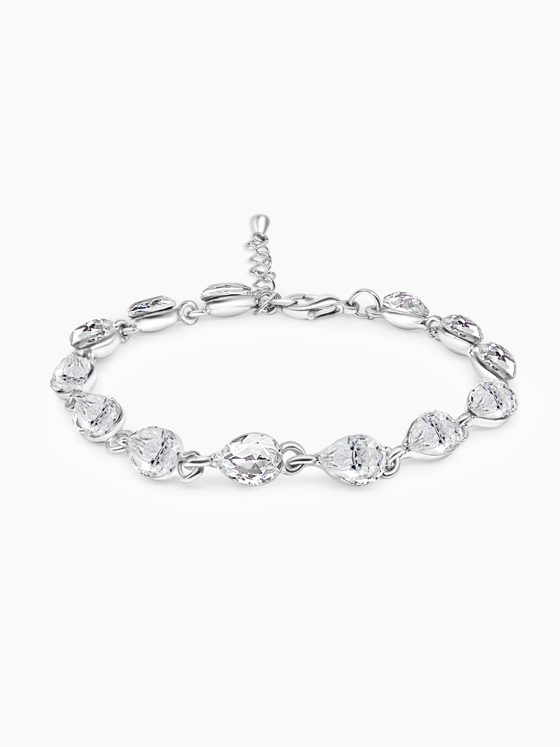 White Sapphire Pear Cut Tennis Bracelet