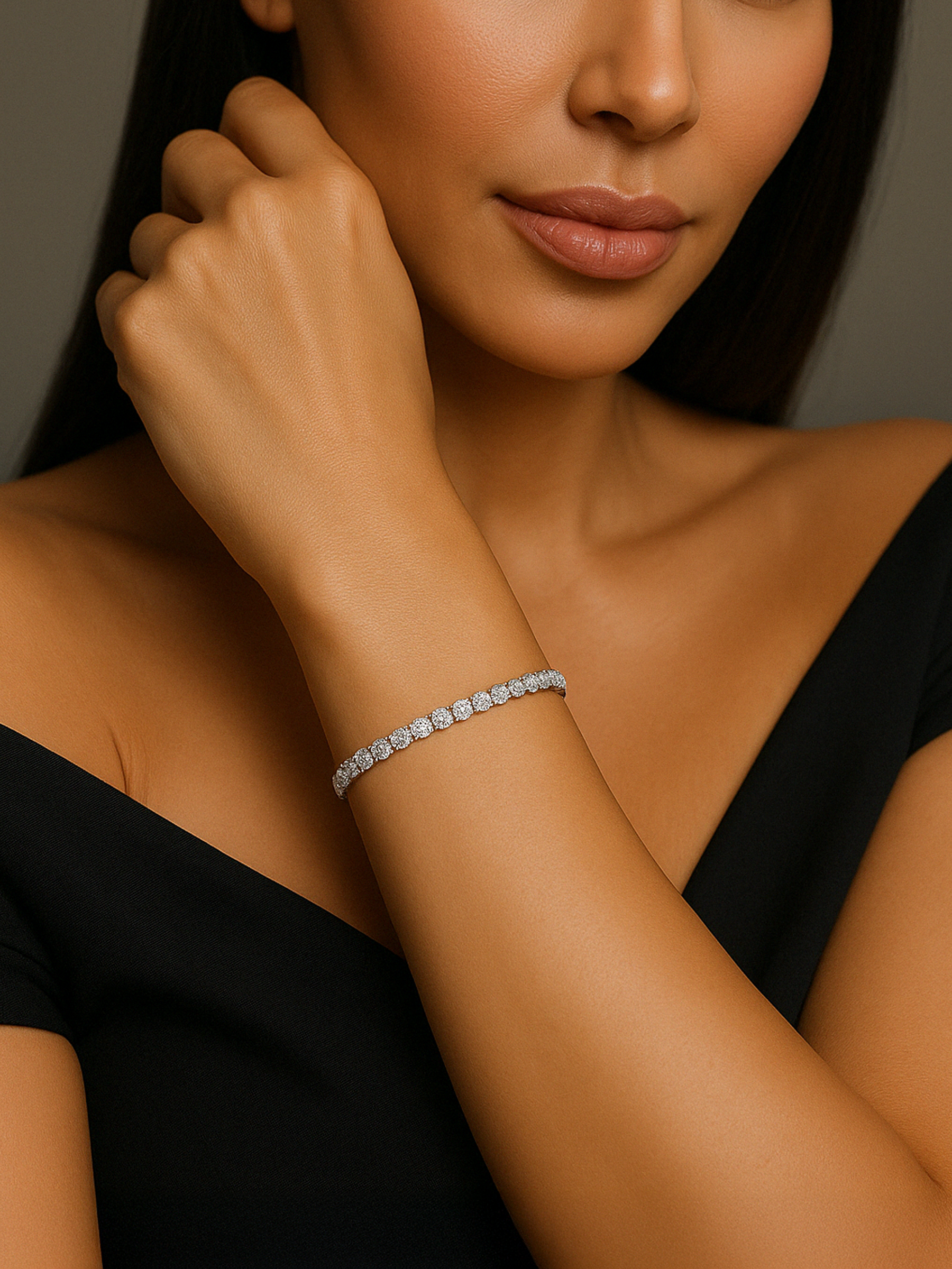 Sparkling Tennis Bracelet 18K White Gold Plated