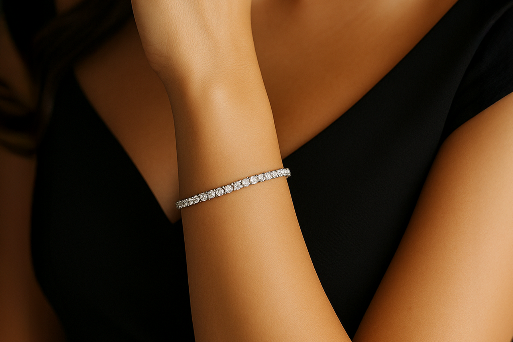 Sparkling Tennis Bracelet 18K White Gold Plated