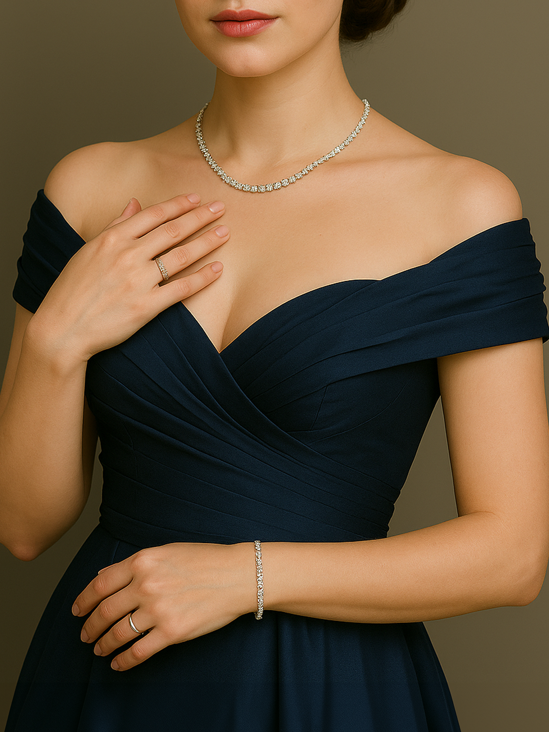 Tennis Bracelet 18K White Gold Plated