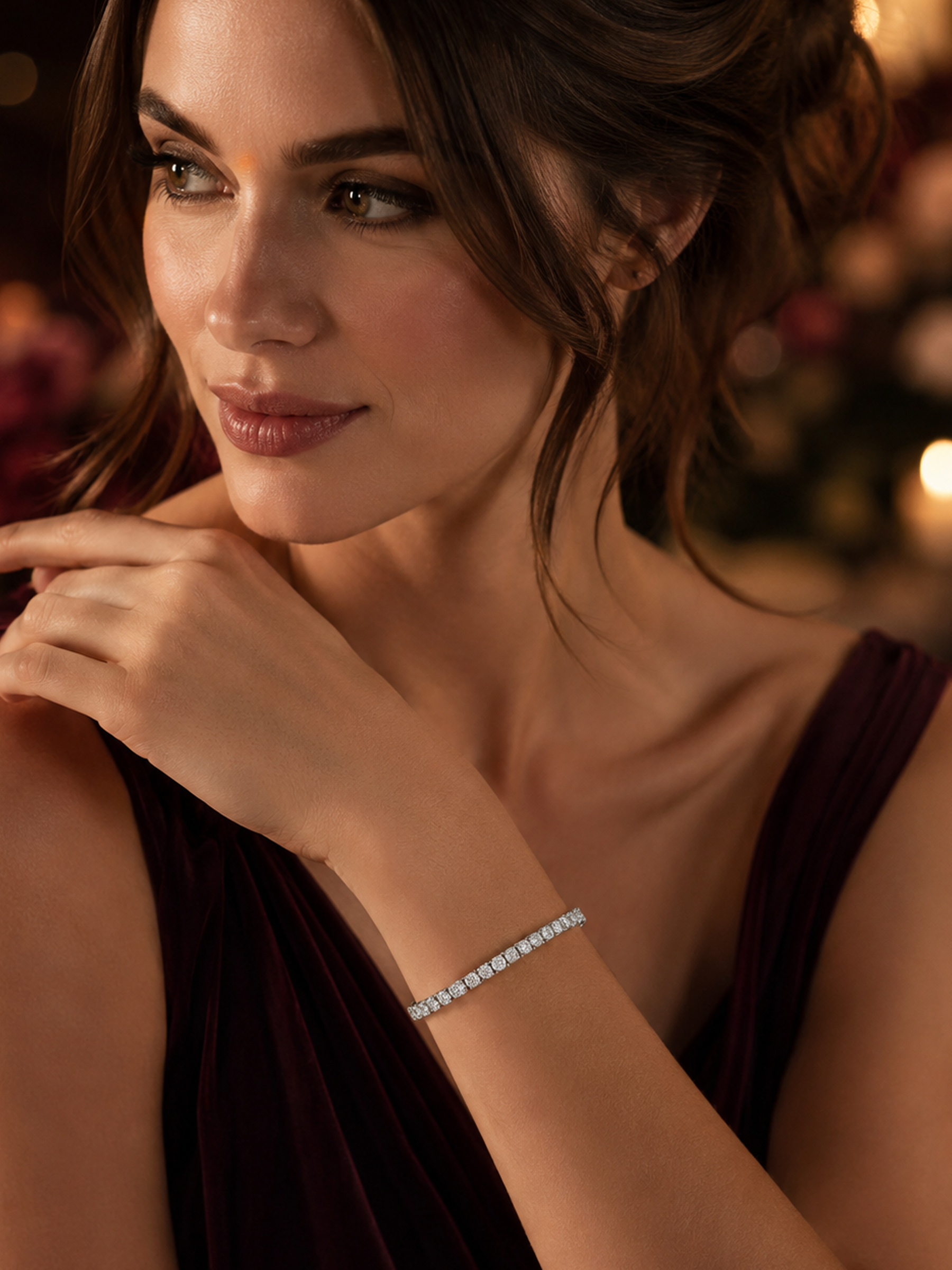 Sparkling Tennis Bracelet 18K White Gold Plated