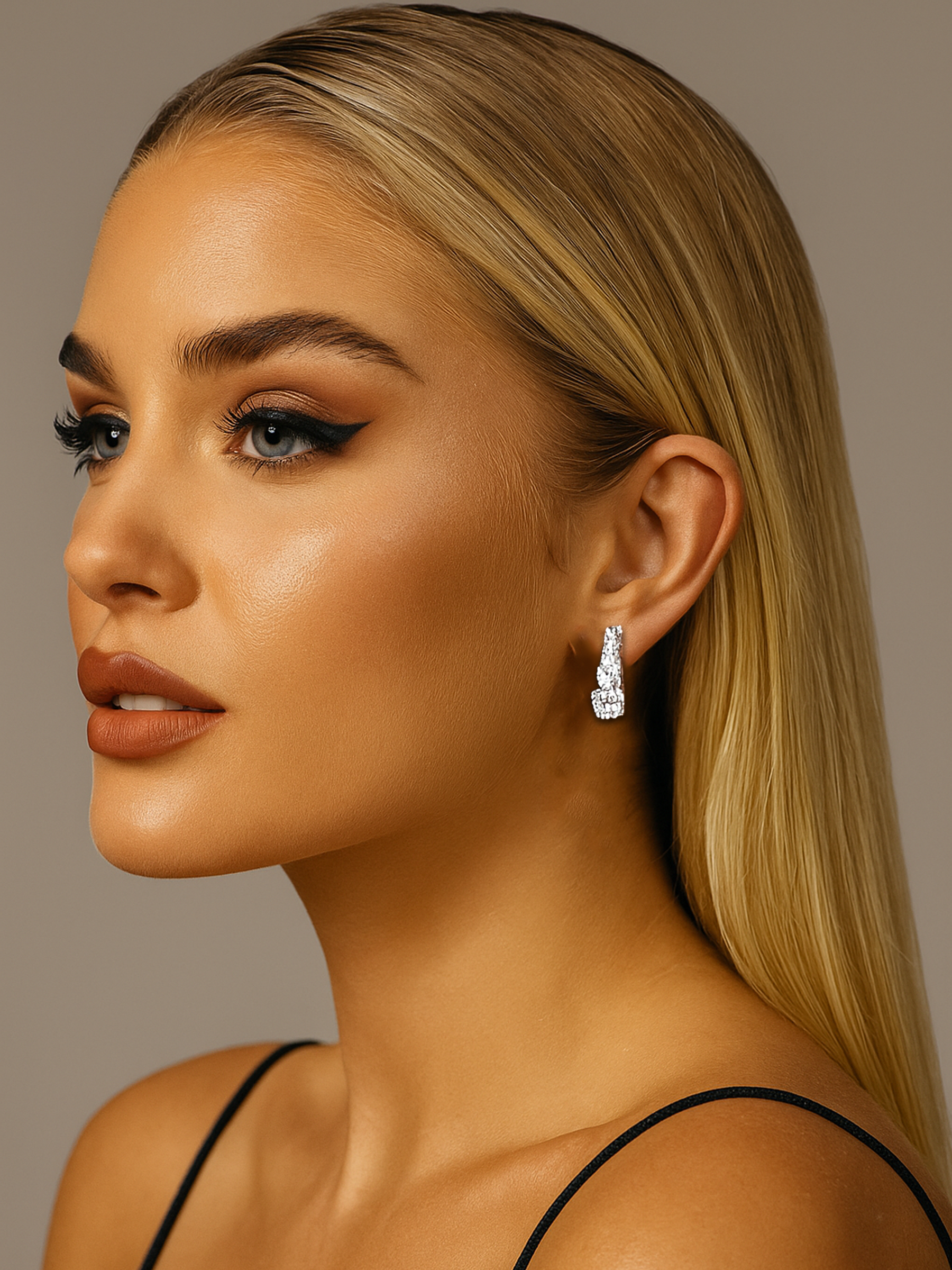 Silver Trilogy Style Drop Earrings