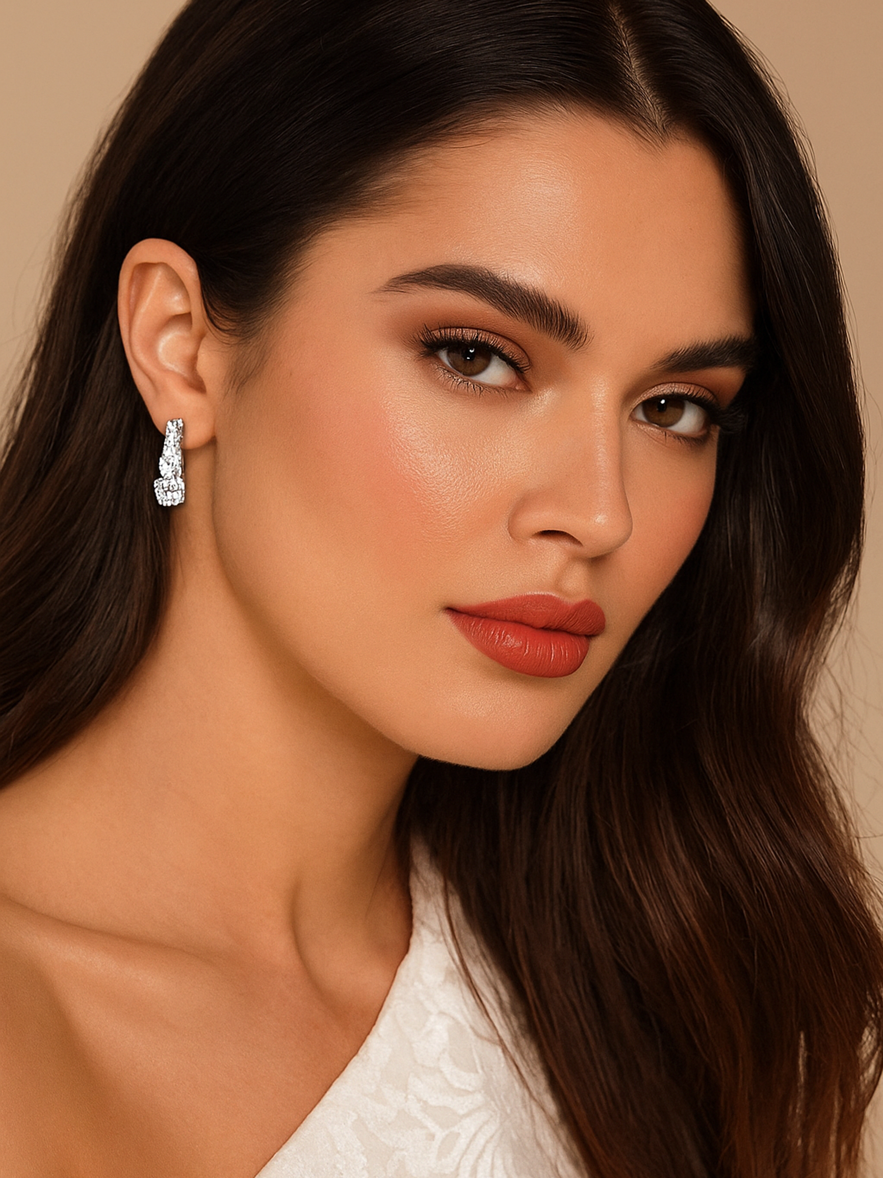 Silver Trilogy Style Drop Earrings