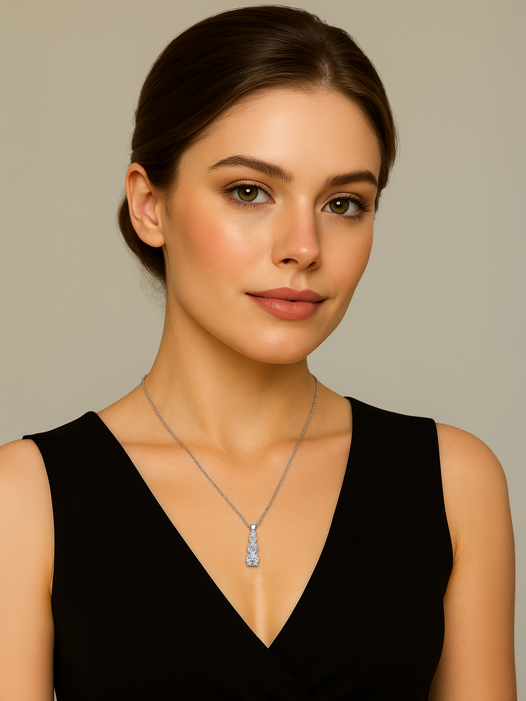 Silver Trilogy Drop Necklace