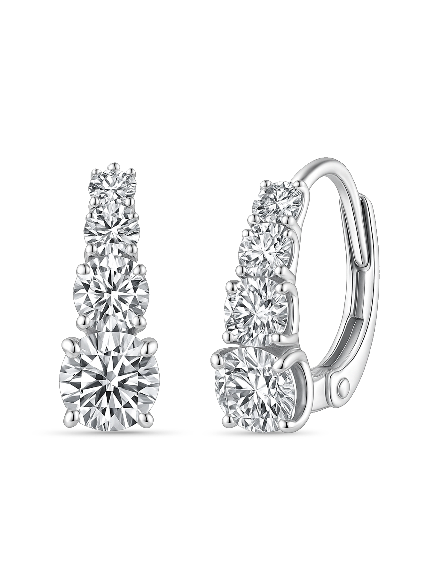 Silver Trilogy Style Drop Earrings