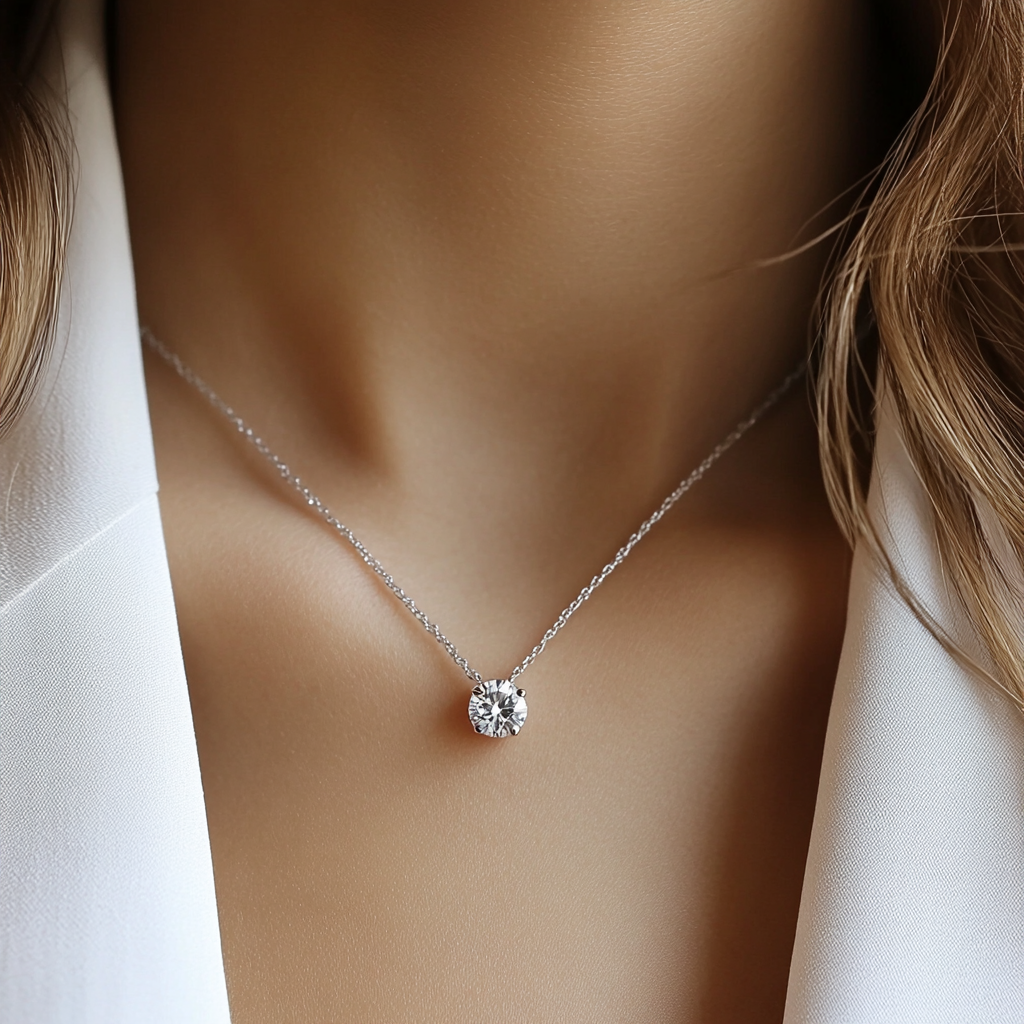 women_wearing_single_diamond_pendant_necklace