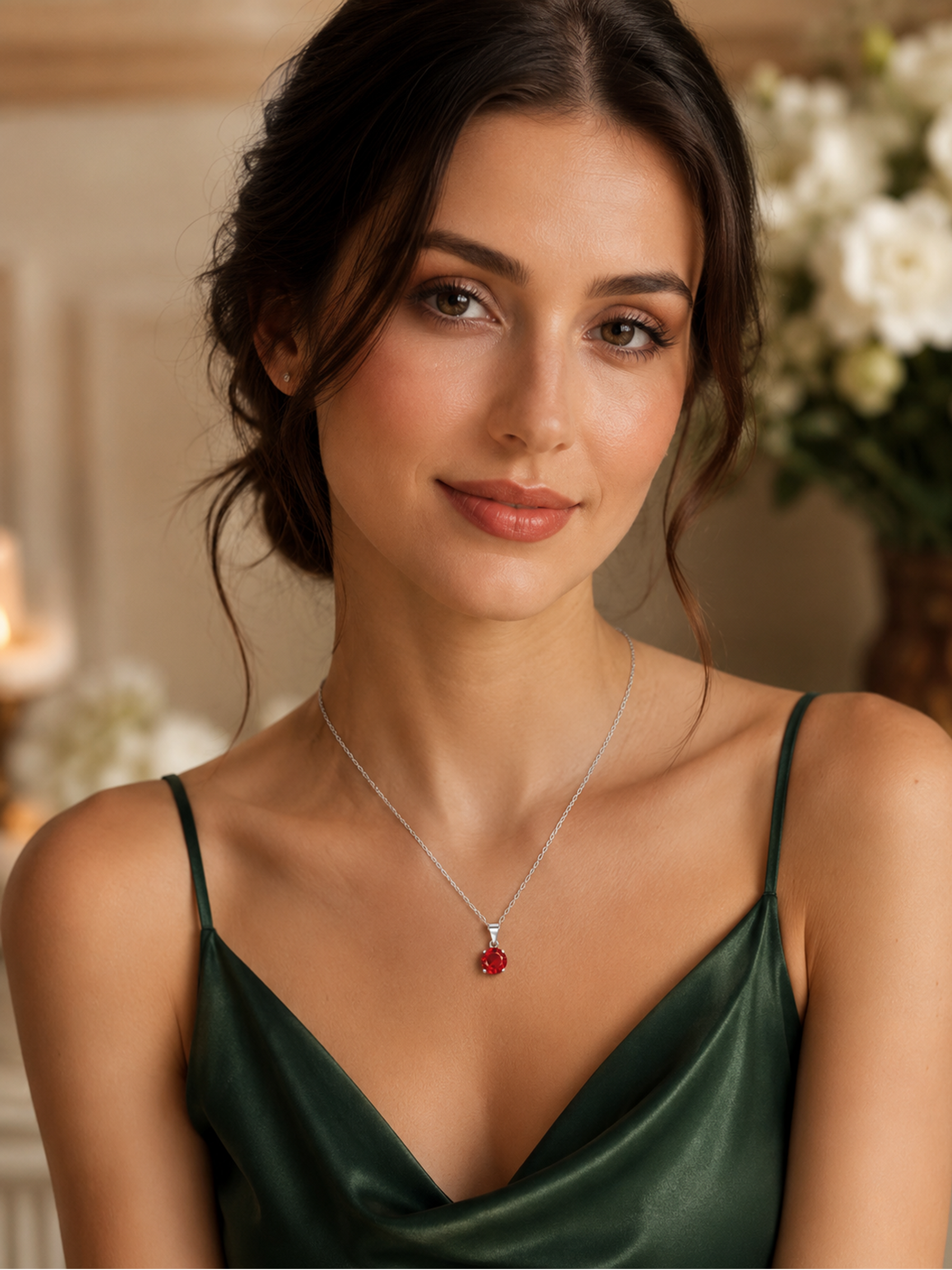 1.25ct Lab Grown Ruby Pendant Necklace