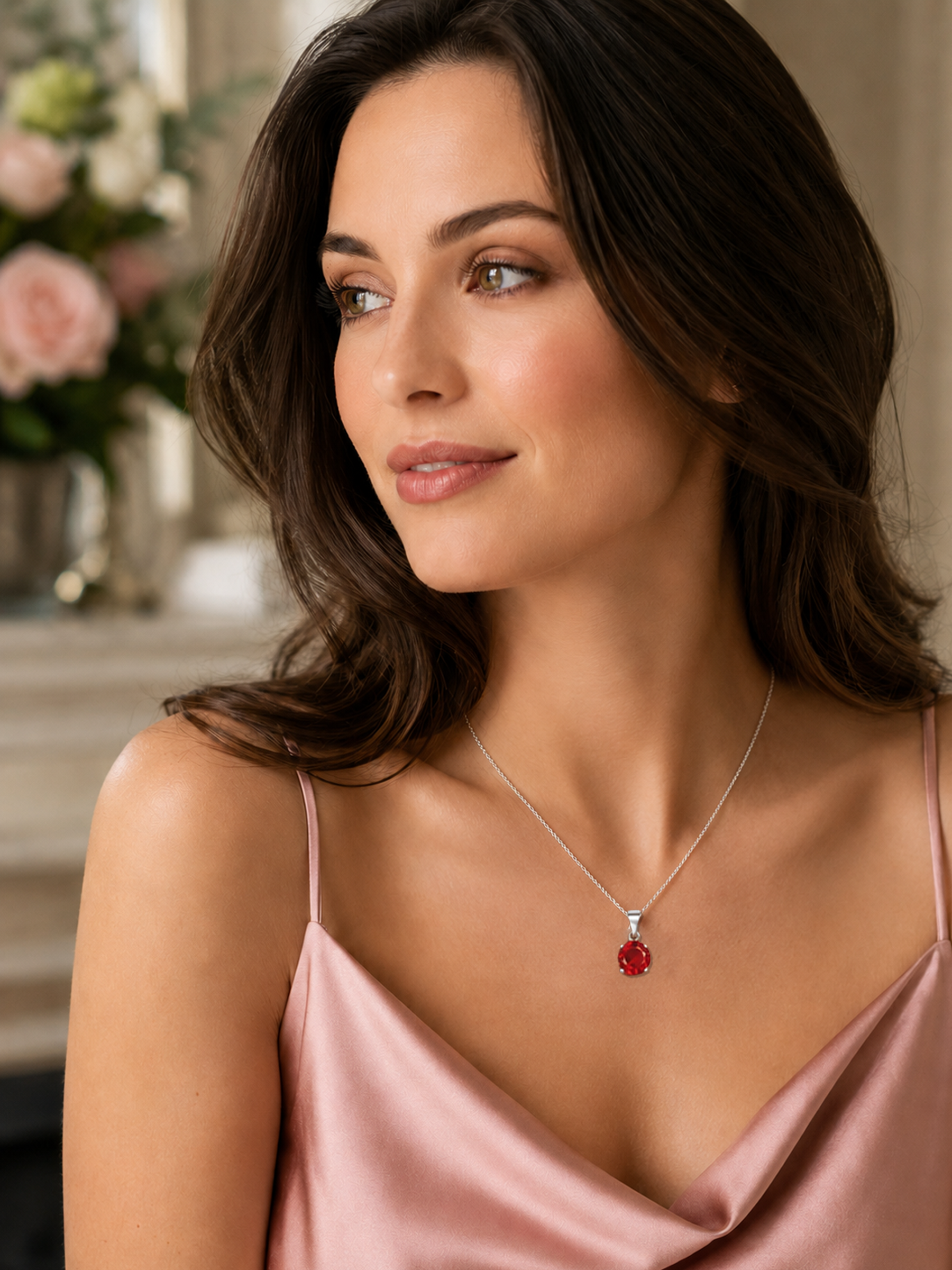 1.25ct Lab Grown Ruby Pendant Necklace
