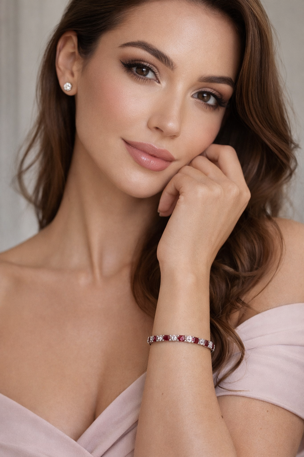 Adjustable Ruby Tennis Bracelet