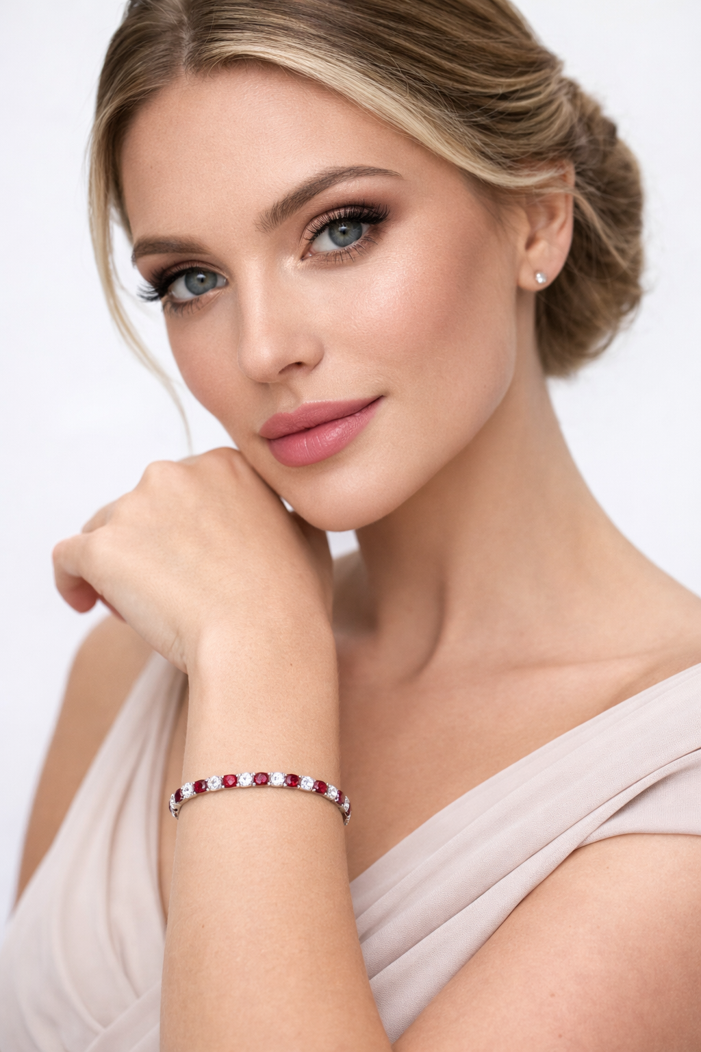 Adjustable Ruby Tennis Bracelet