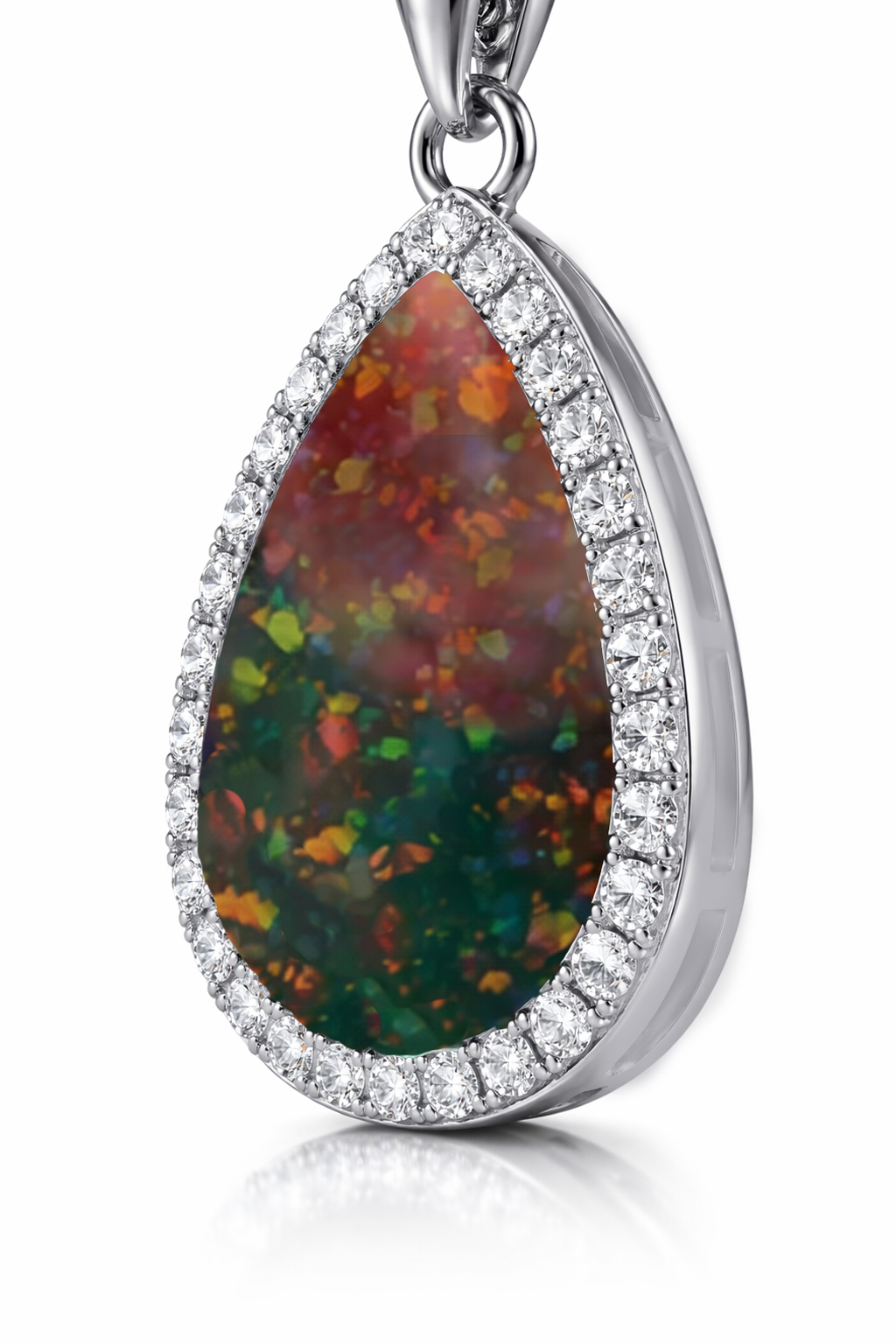 2Ct Black Opal Pendant Necklace