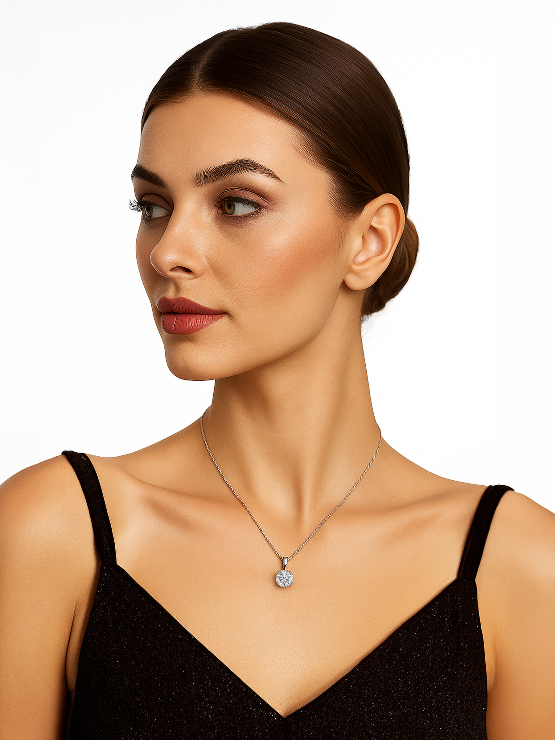 2ct Lab Grown White Sapphire Pendant Necklace