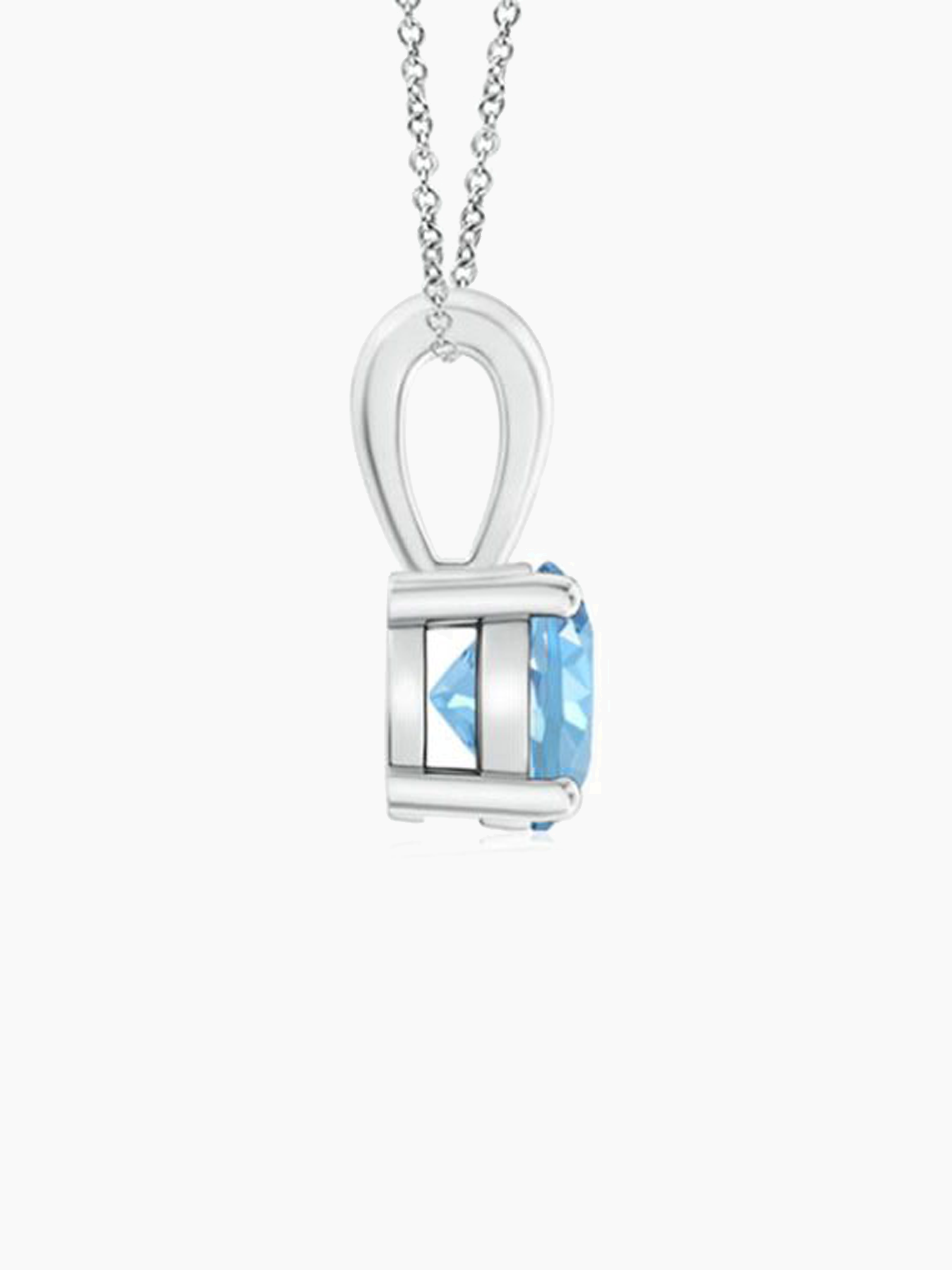 2Ct Lab Grown Aquamarine Blue & Moissanite Pendant Necklace