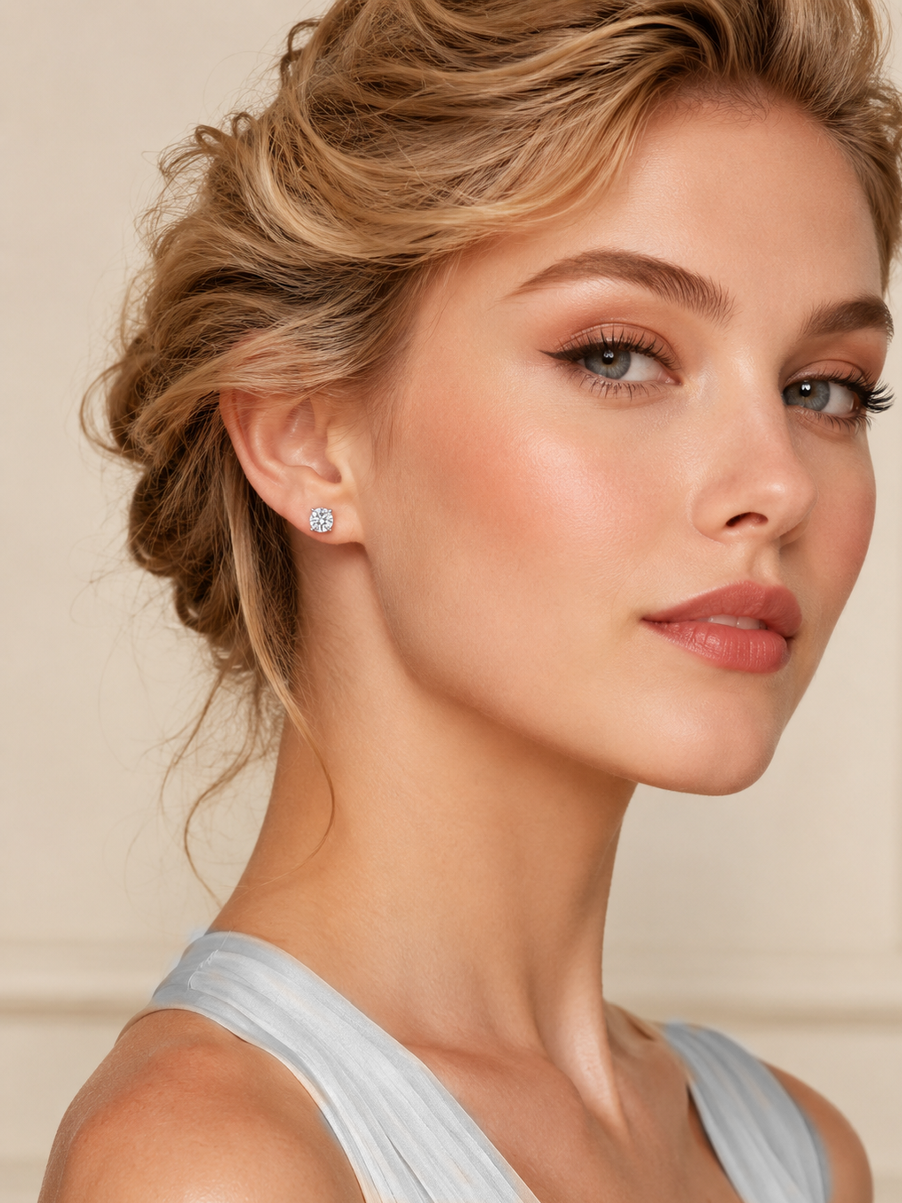 2Ct 4 Prong Moissanite Diamond Earrings