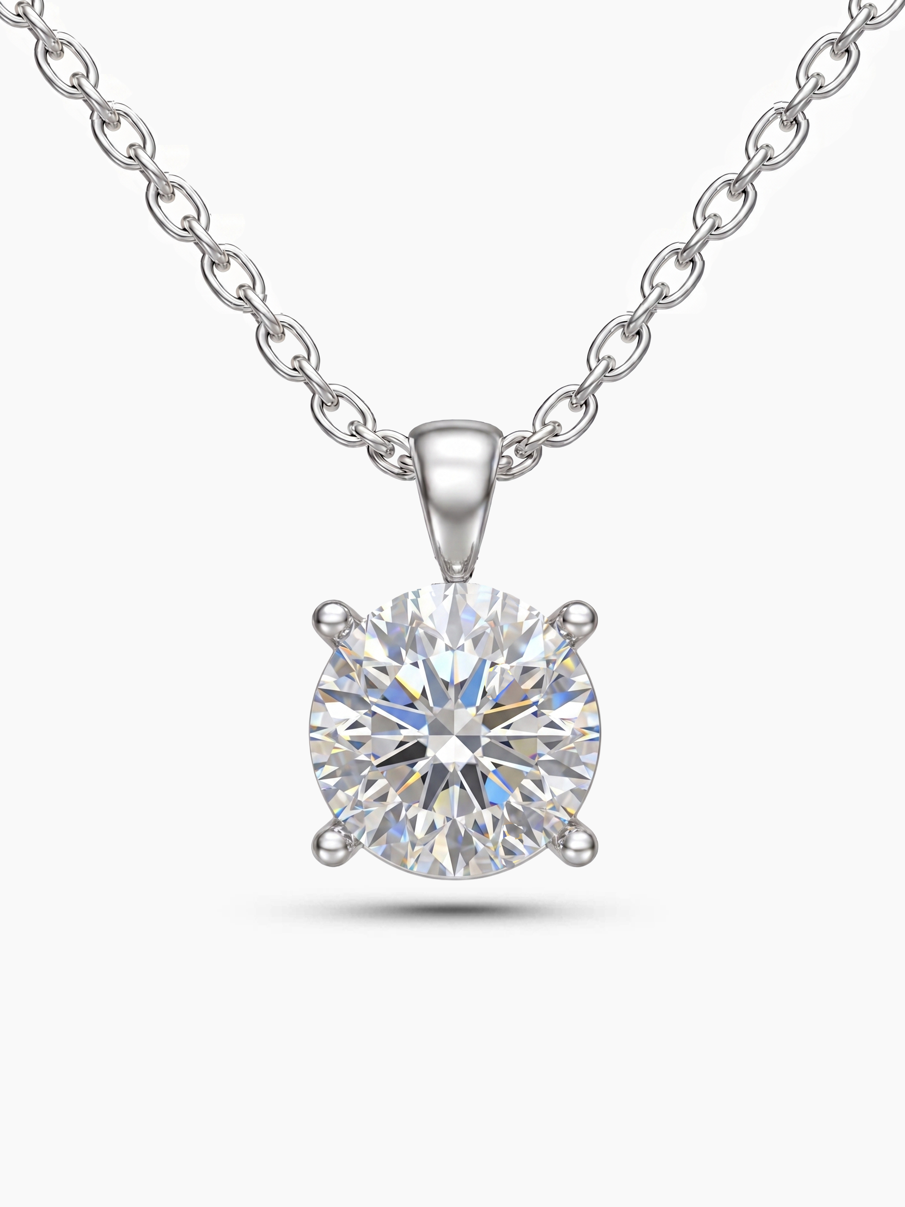 1Ct Sparkling Moissanite Diamond Pendant Necklace