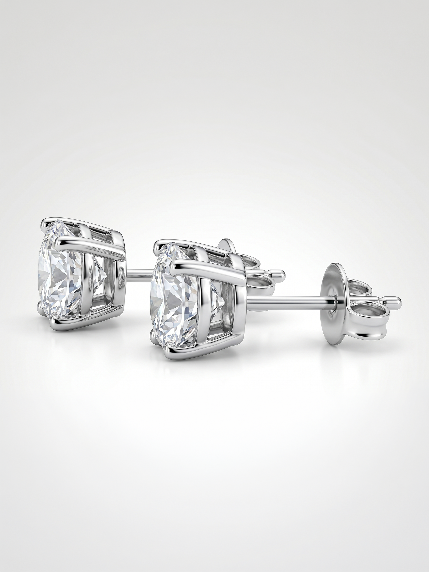 2Ct 4 Prong Moissanite Diamond Earrings