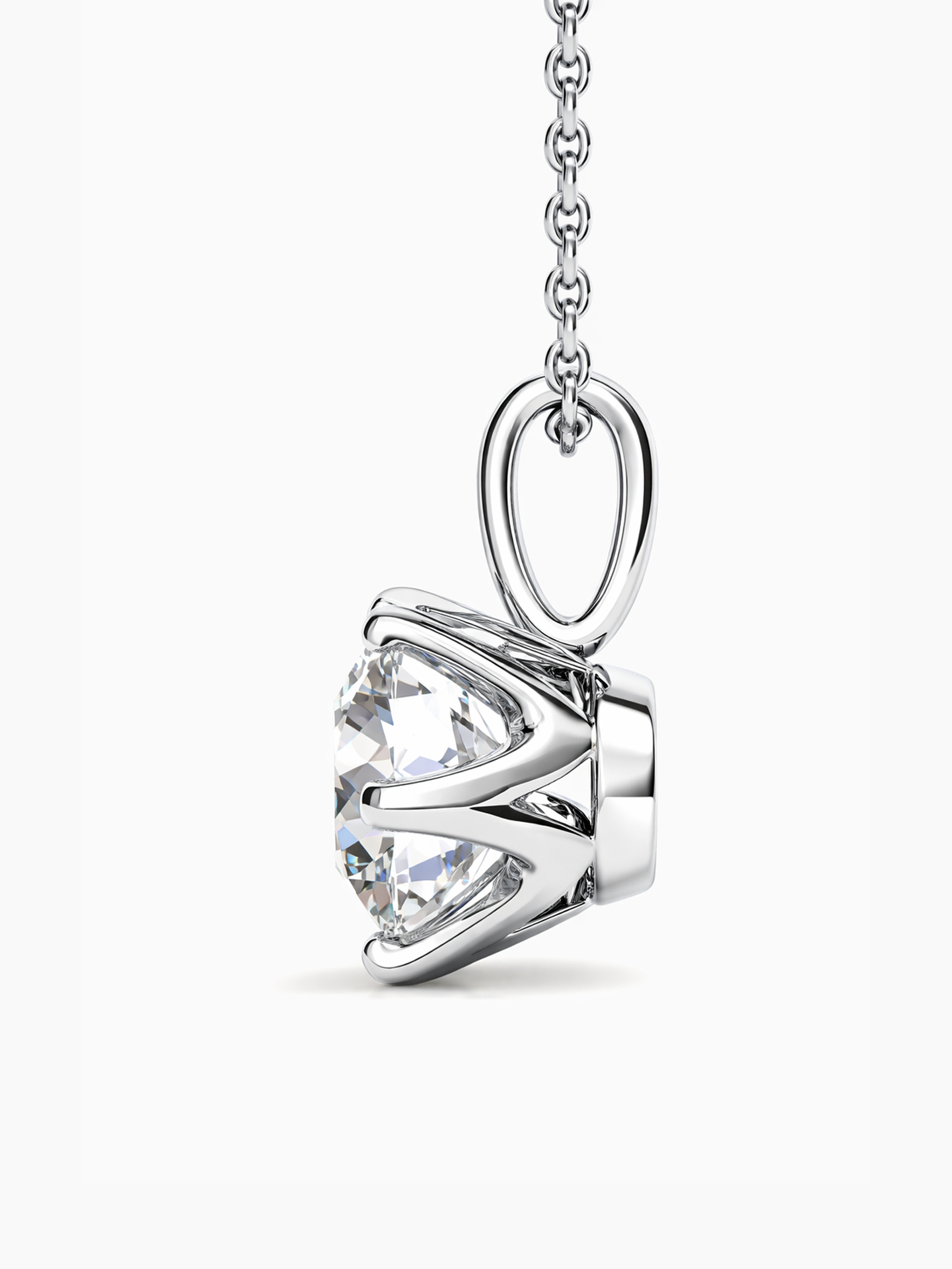 2Ct Round Lab Diamond Moissanite Pendant Necklace