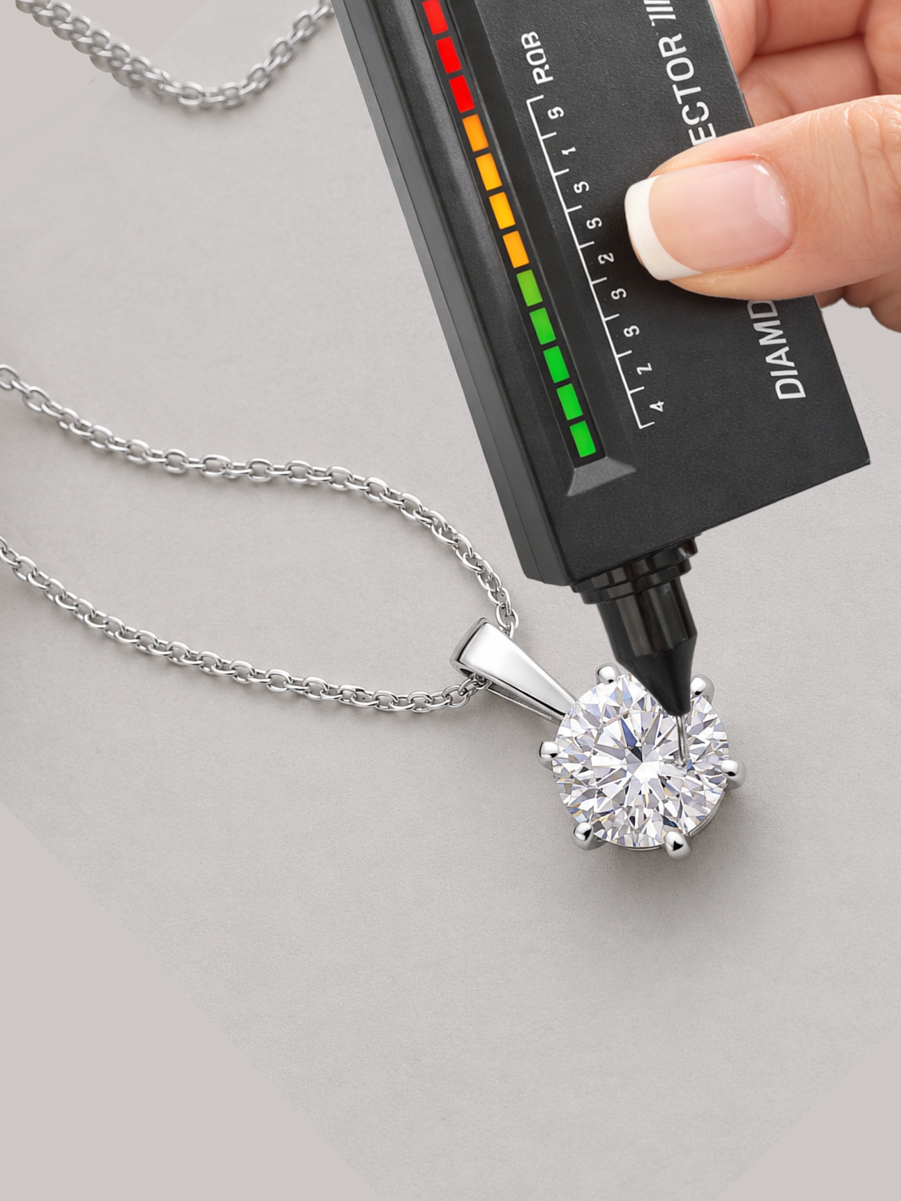 2Ct Round Lab Diamond Moissanite Pendant Necklace