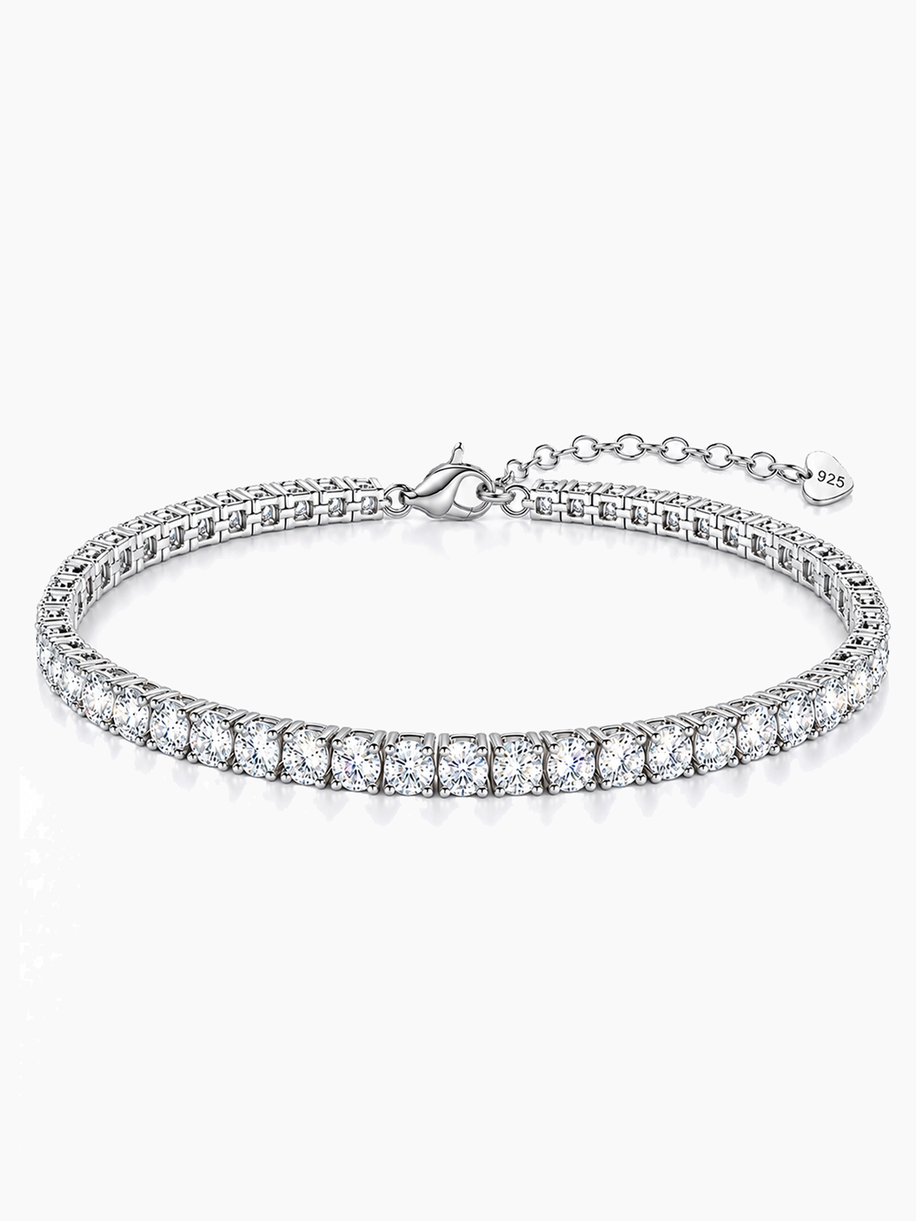 5ct Adjustable Moissanite Tennis Bracelet Sterling Silver