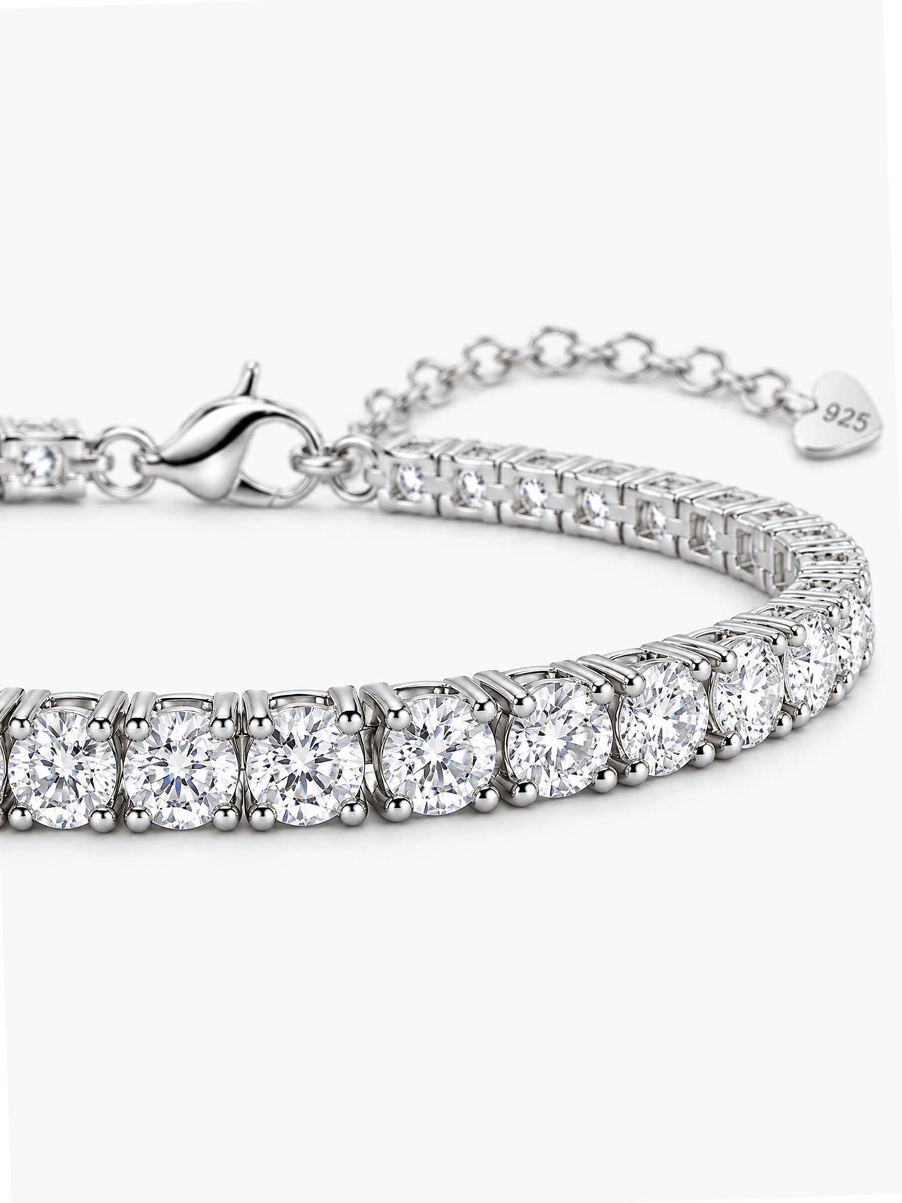 5ct Adjustable Moissanite Tennis Bracelet Sterling Silver