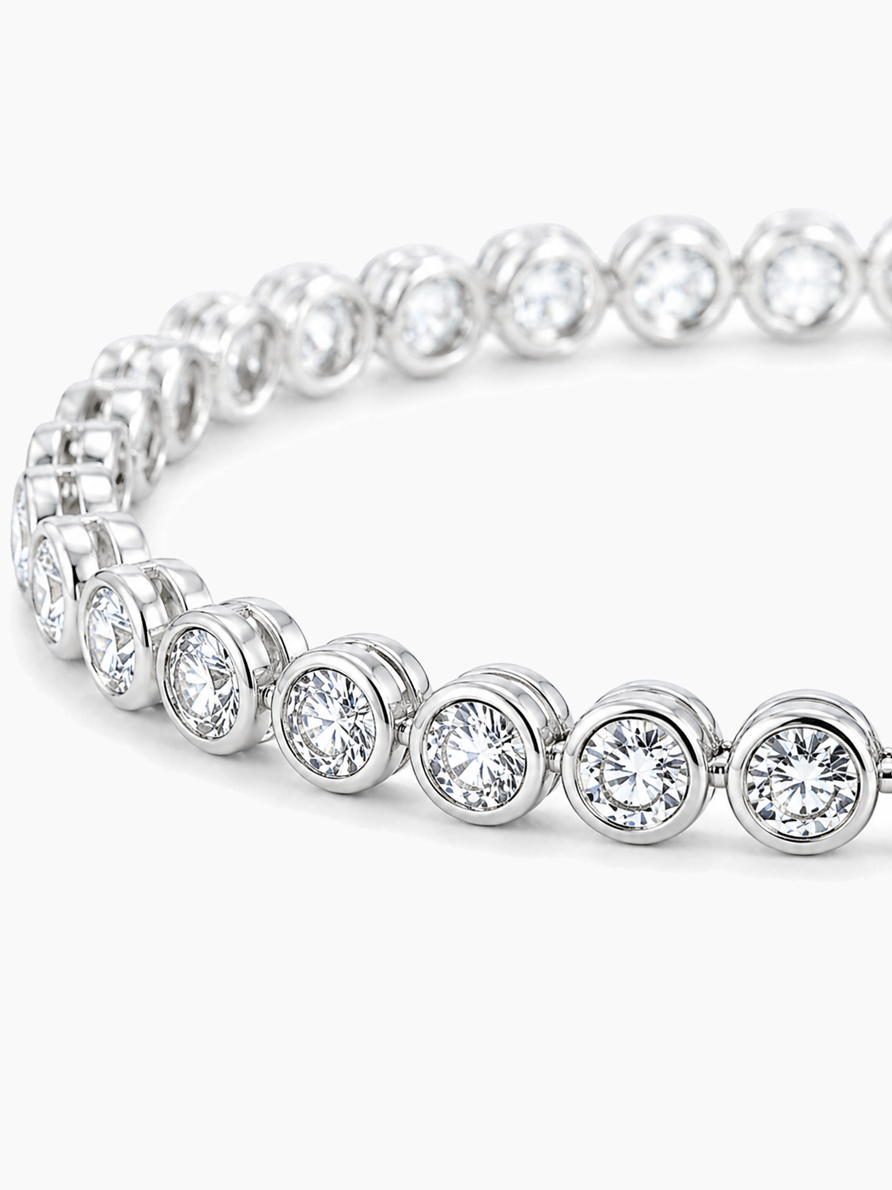 Sterling Silver Bezel Tennis Bracelet