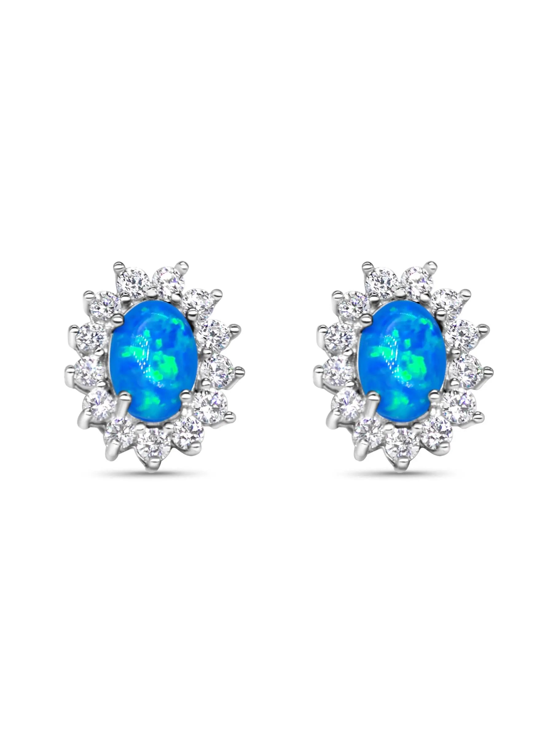 Blue Opal Stud Earrings AMBER JONES