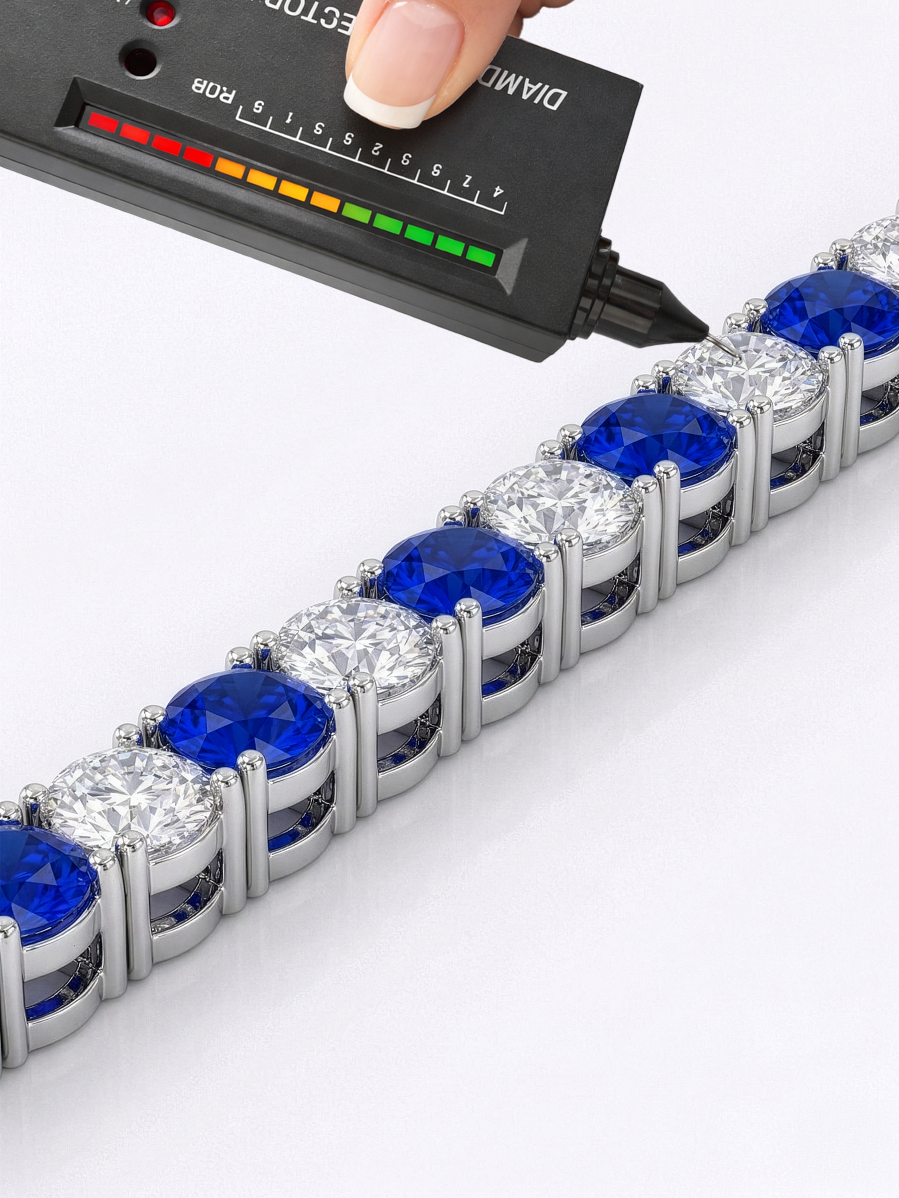 Adjustable Blue Sapphire Tennis Bracelet