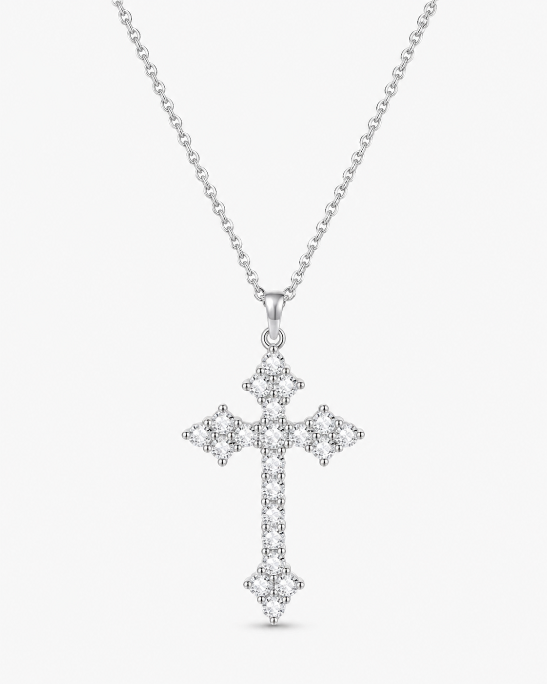 Cross Moissanite Diamond Necklace