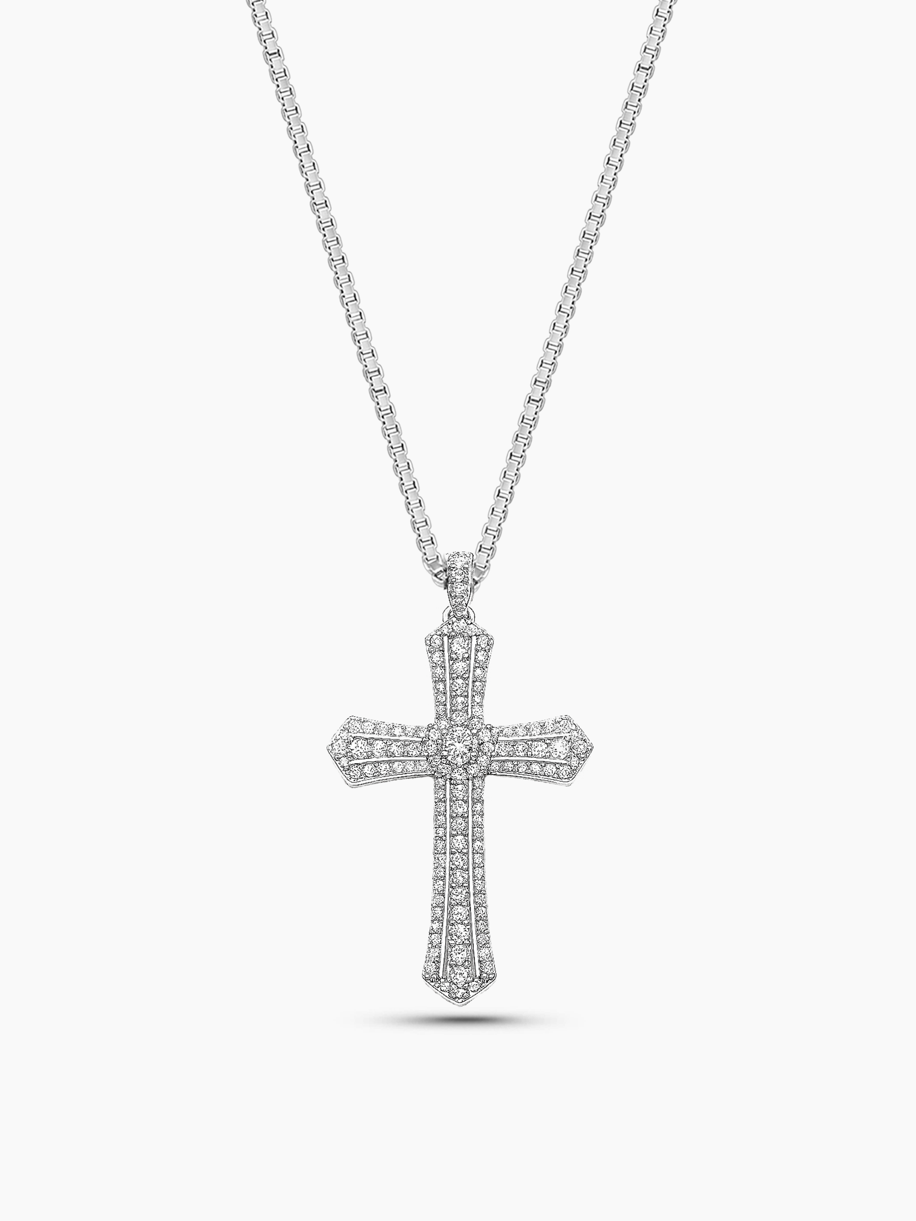 Cross Moissanite Diamond Necklace