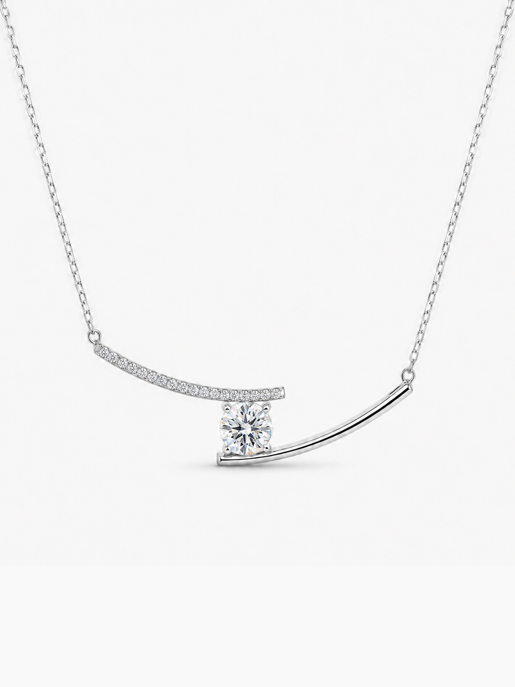 Moissanite Bar Necklace