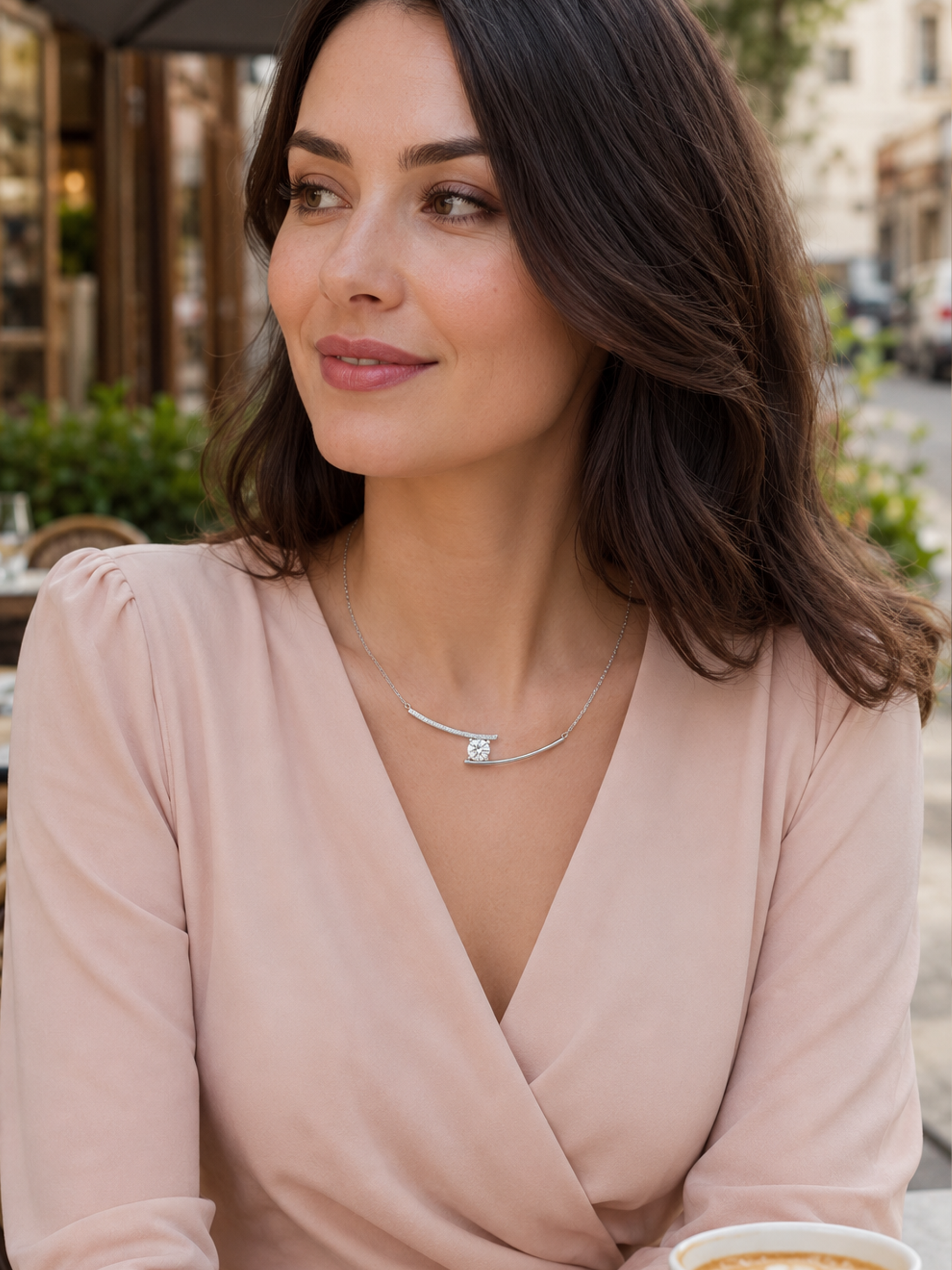 Moissanite Bar Necklace