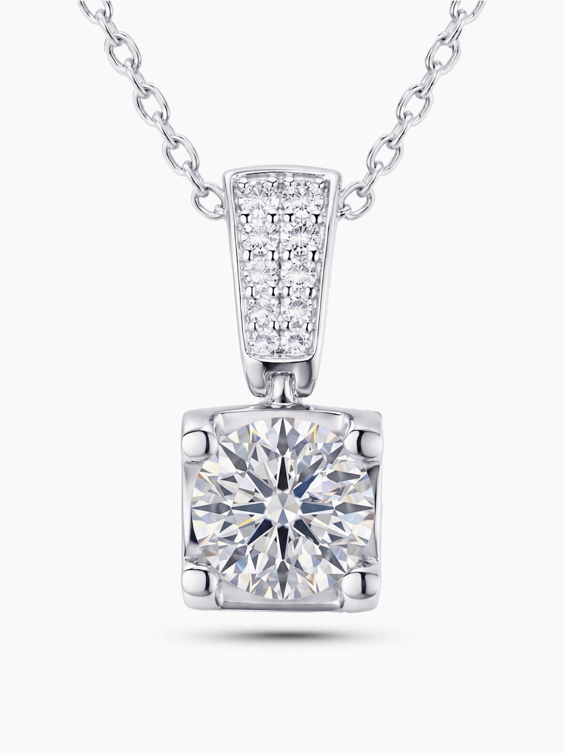 1ct Diamond Moissanite Pendant Necklace