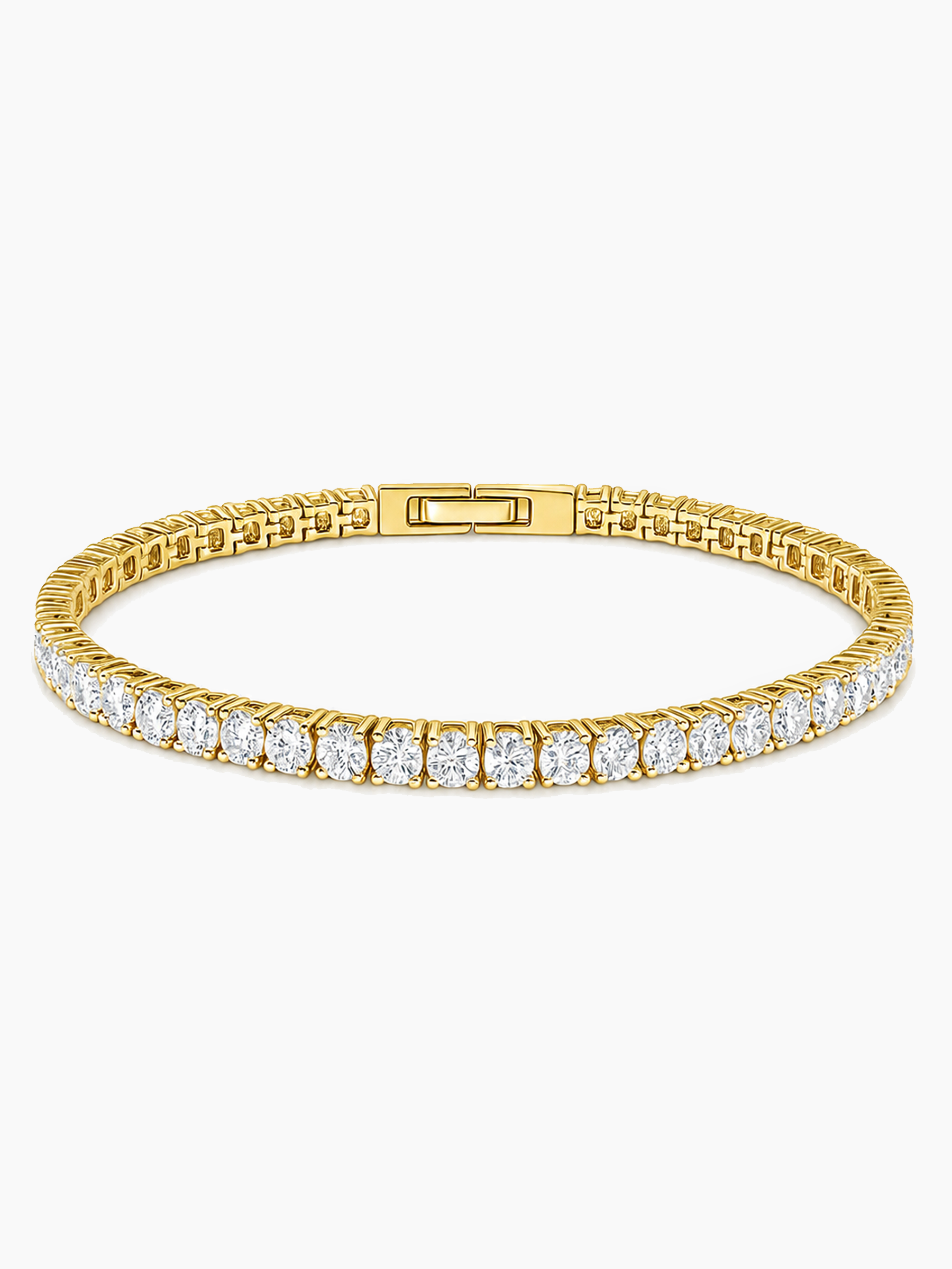Sparkling Gold Tennis Bracelet 18K Gold Tone Finish