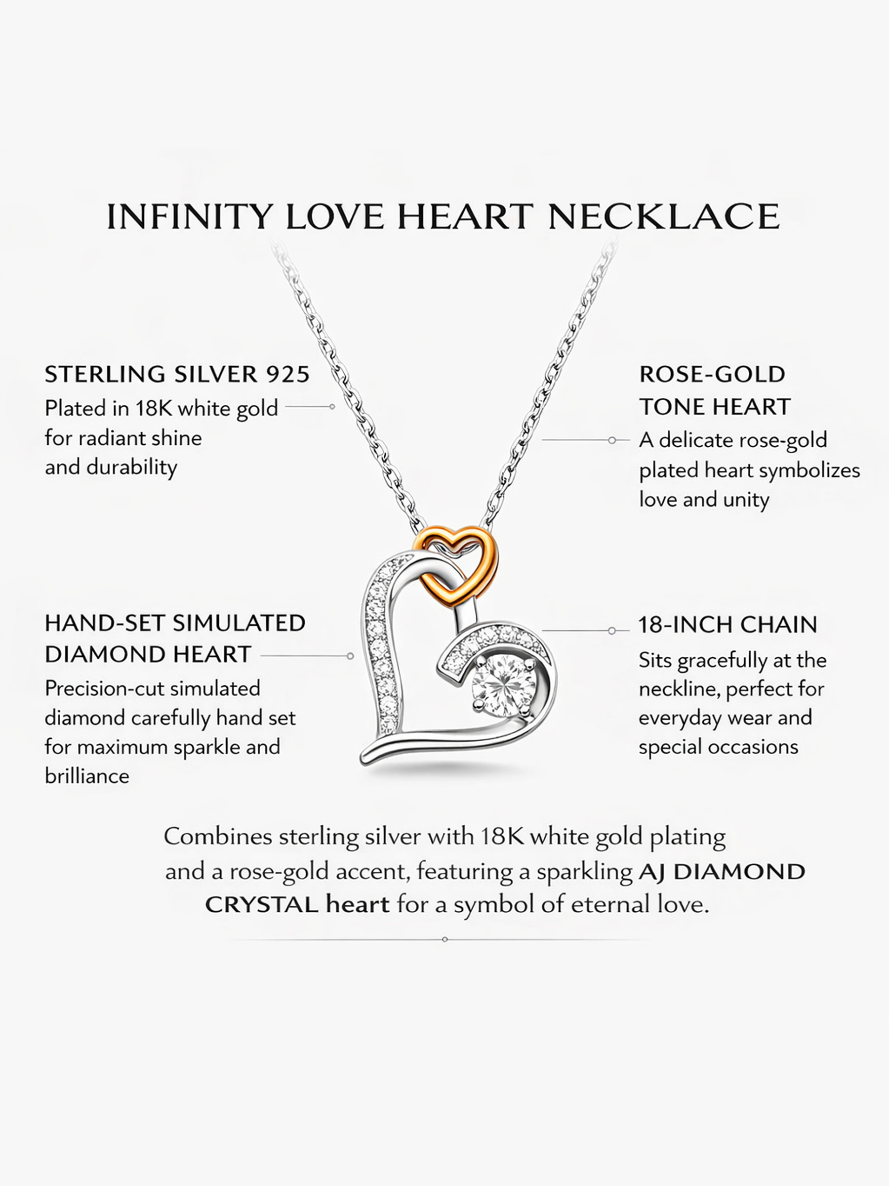 Infinity Love Heart Necklace